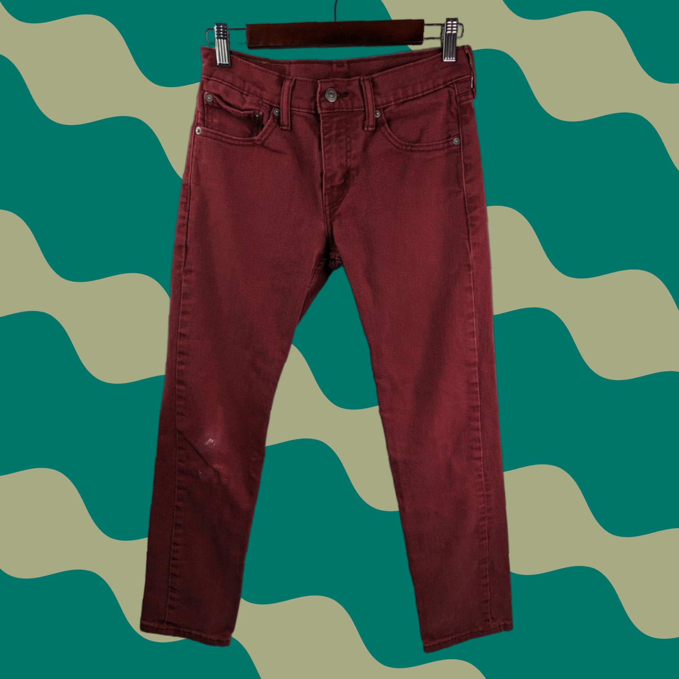 Levi's Levi's 511 Jeans Slim Skinny 29x30 Men Denim Red 5 Pocket Zip Pocket Stretch 90s Vintage No - Mens Size US 29 - 1 Thumbnail