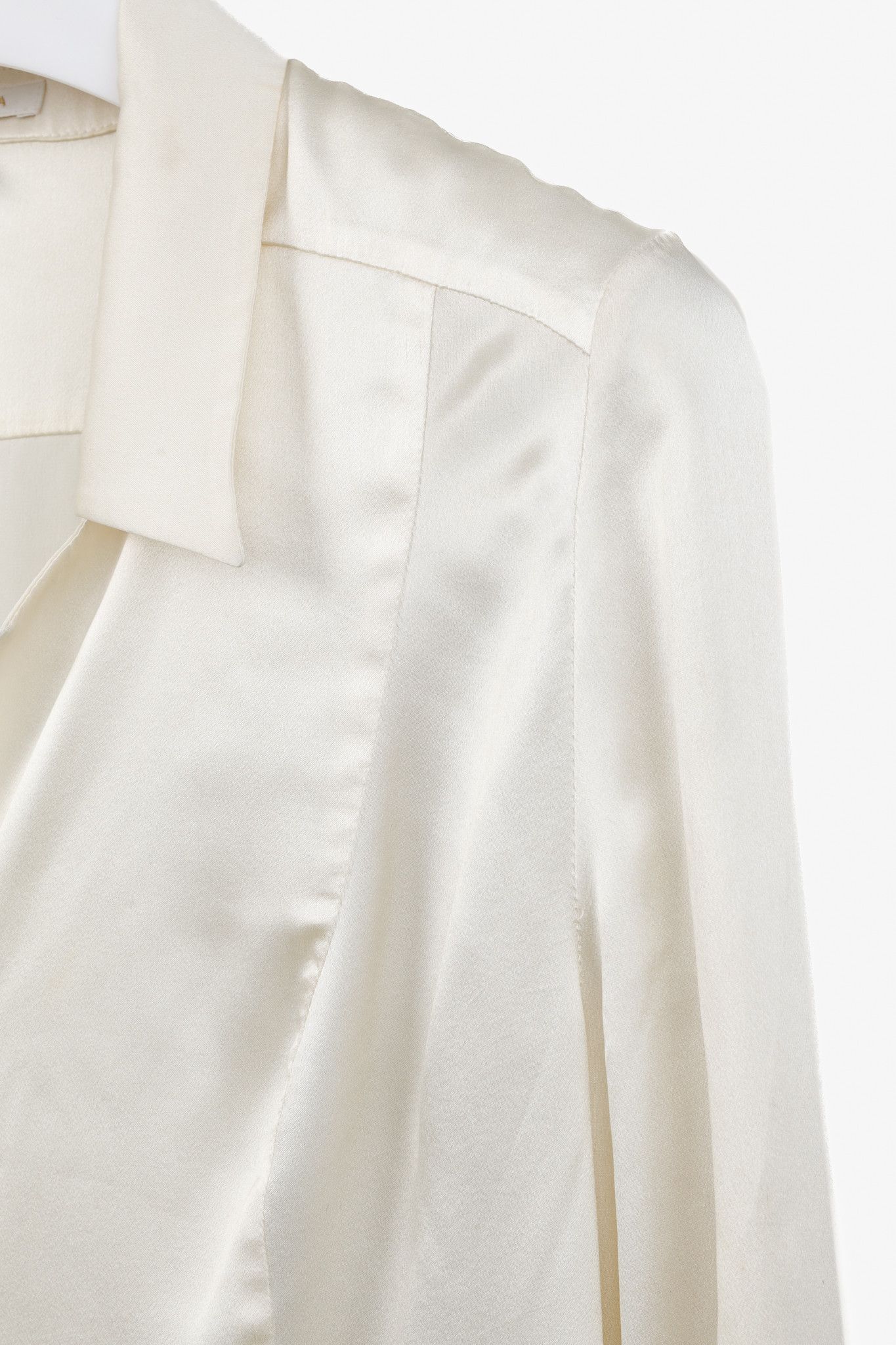 Escada Escada Jewel Button Cream Silk Blouse Size L / US 10 / IT 46 - 5 Thumbnail