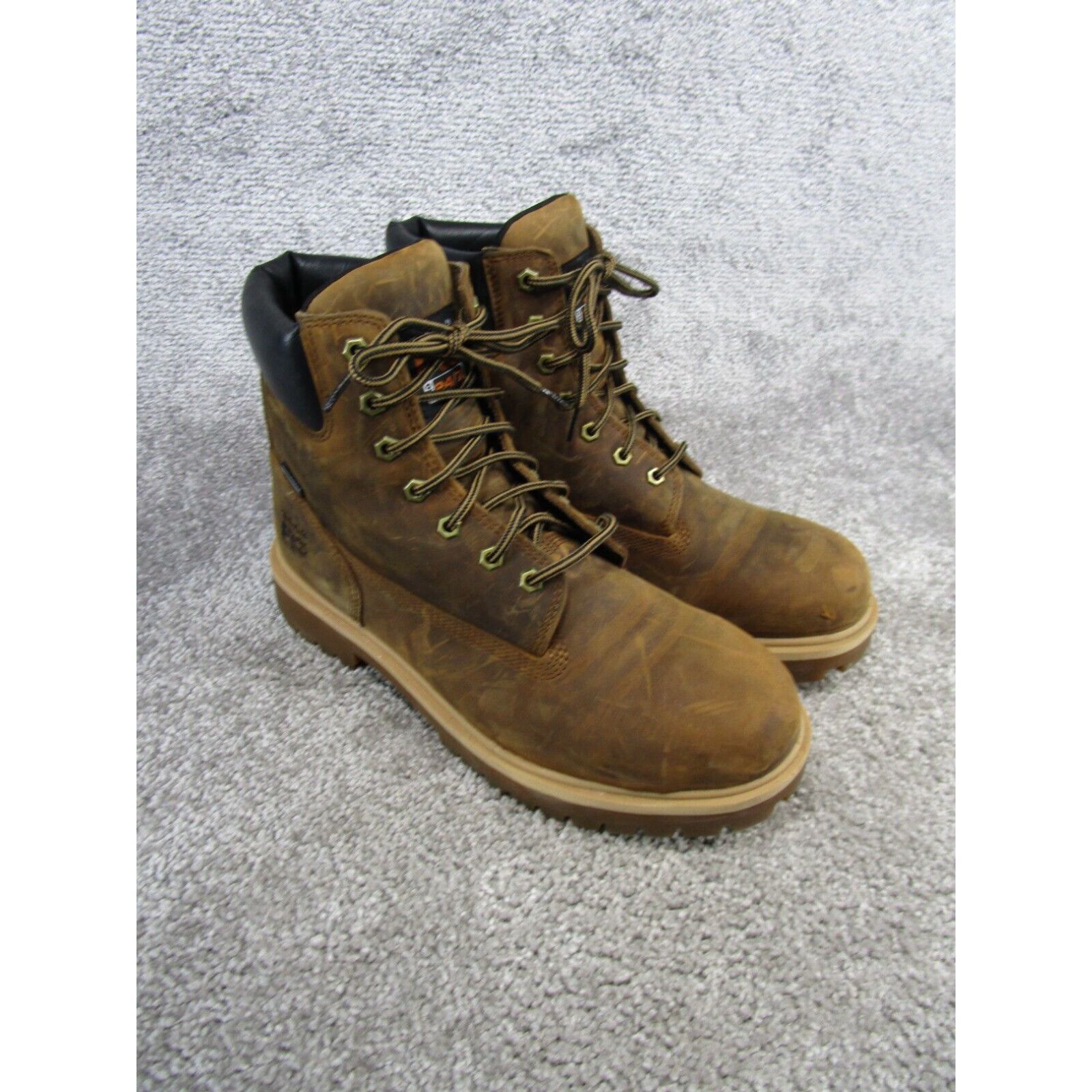 image of Timberland Pro Boots Mens Size 12 Wide Direct Attach Soft Toe Brown Nubuck in White