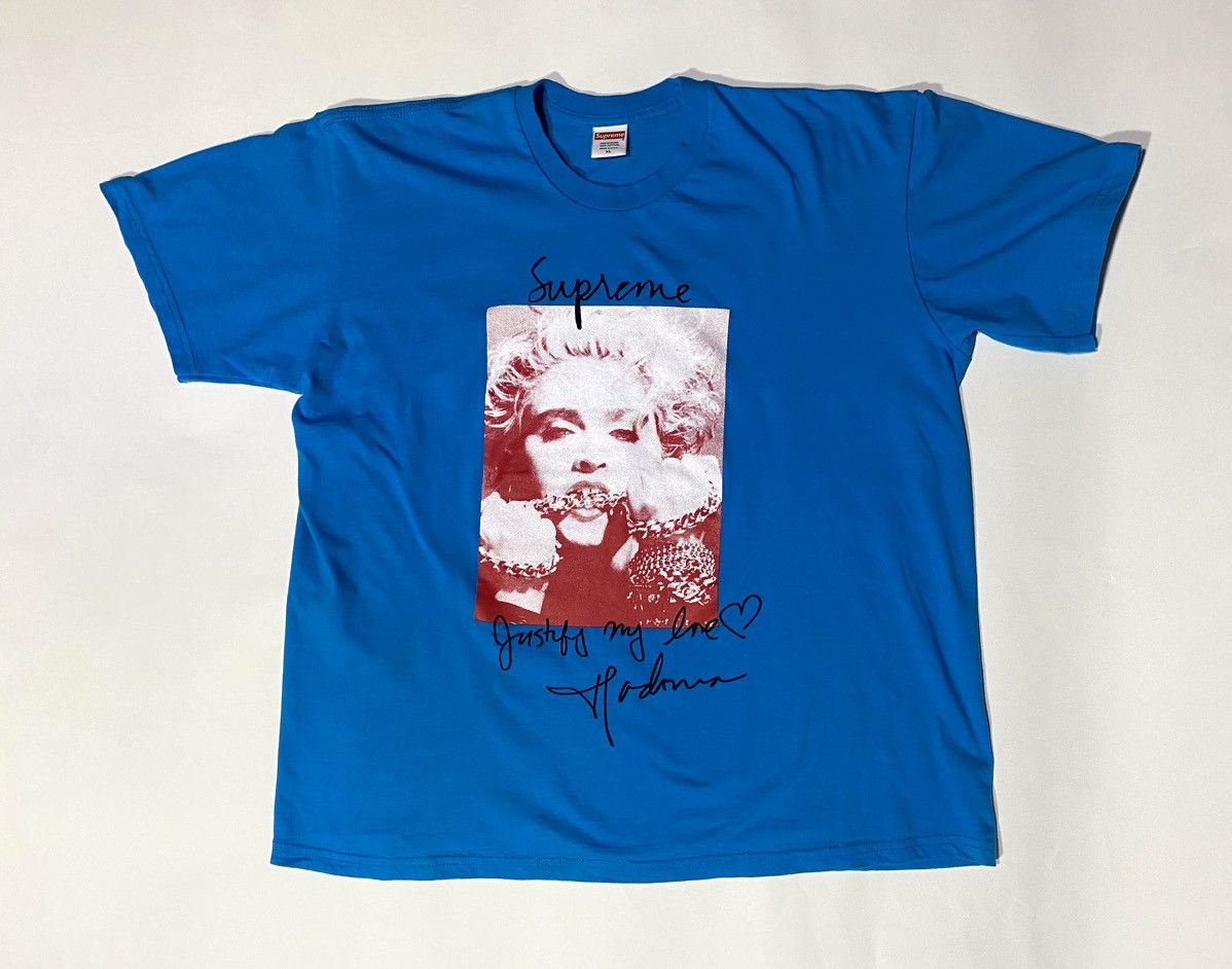 Image of Supreme Madonna Portrait Tee - Bright Blue (Size Xl), Men's