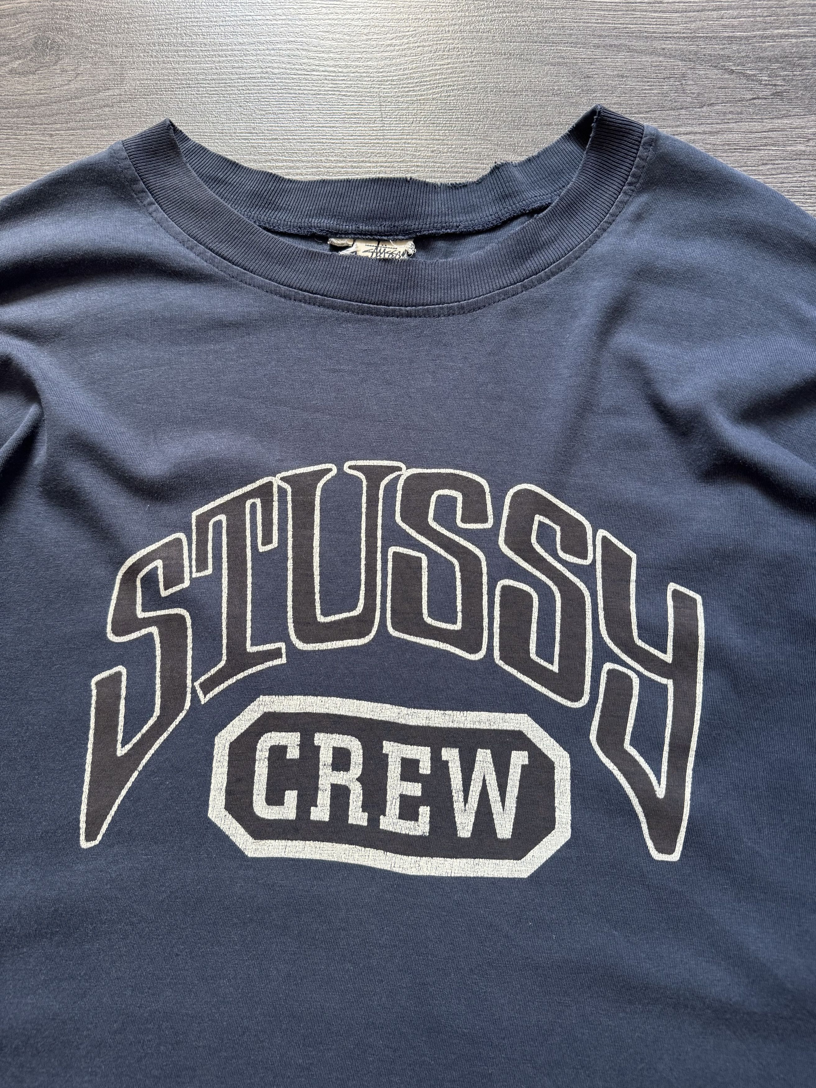 Stussy Vintage Rare 90s STUSSY Crew distressed long sleeve shirt Size US XL / EU 56 / 4 - 4 Thumbnail