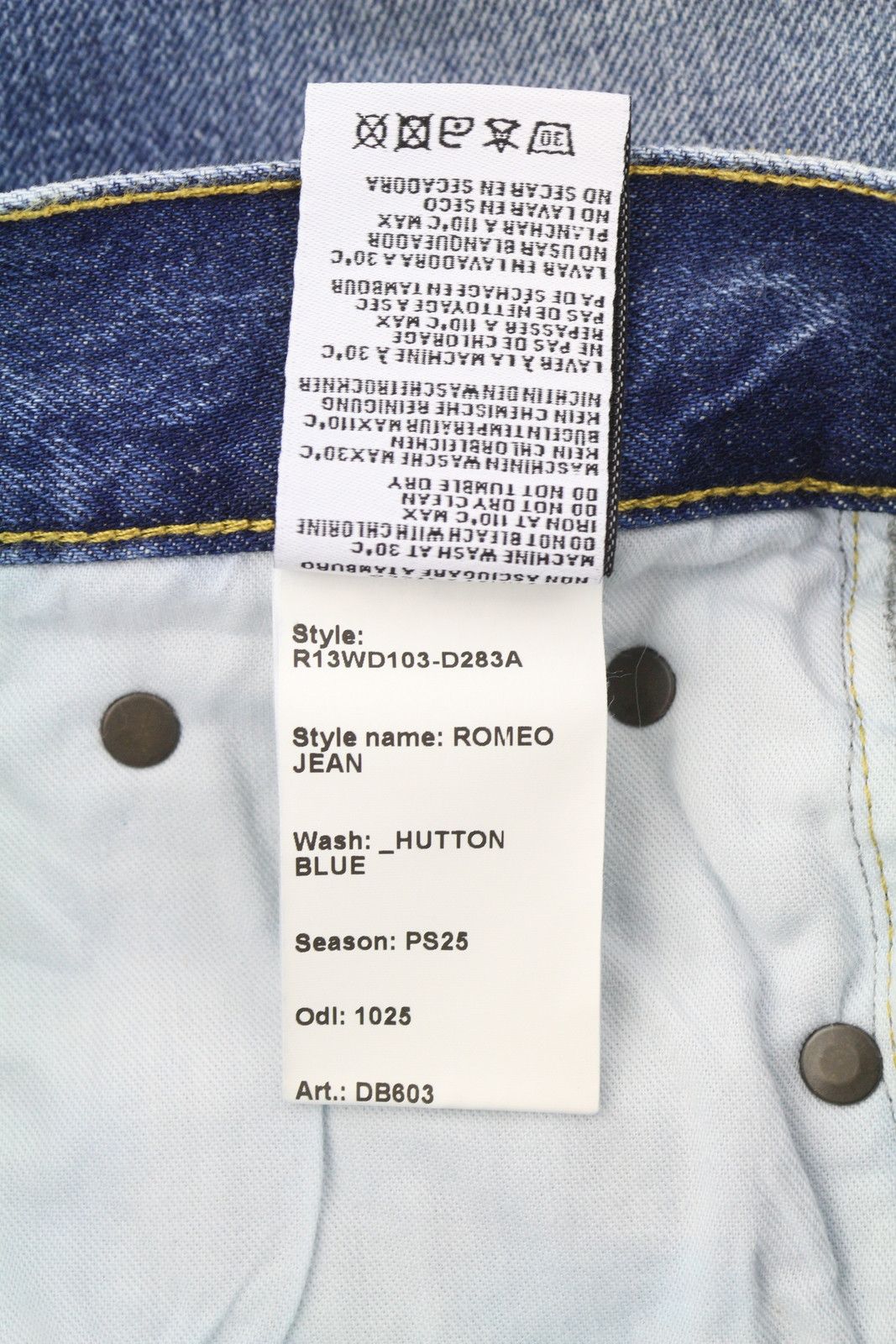 R13 ROMEO 24 Hutton Blue Faded Zip Fly Jeans 87171 Size 24" / US 00 / IT 34 - 10 Thumbnail