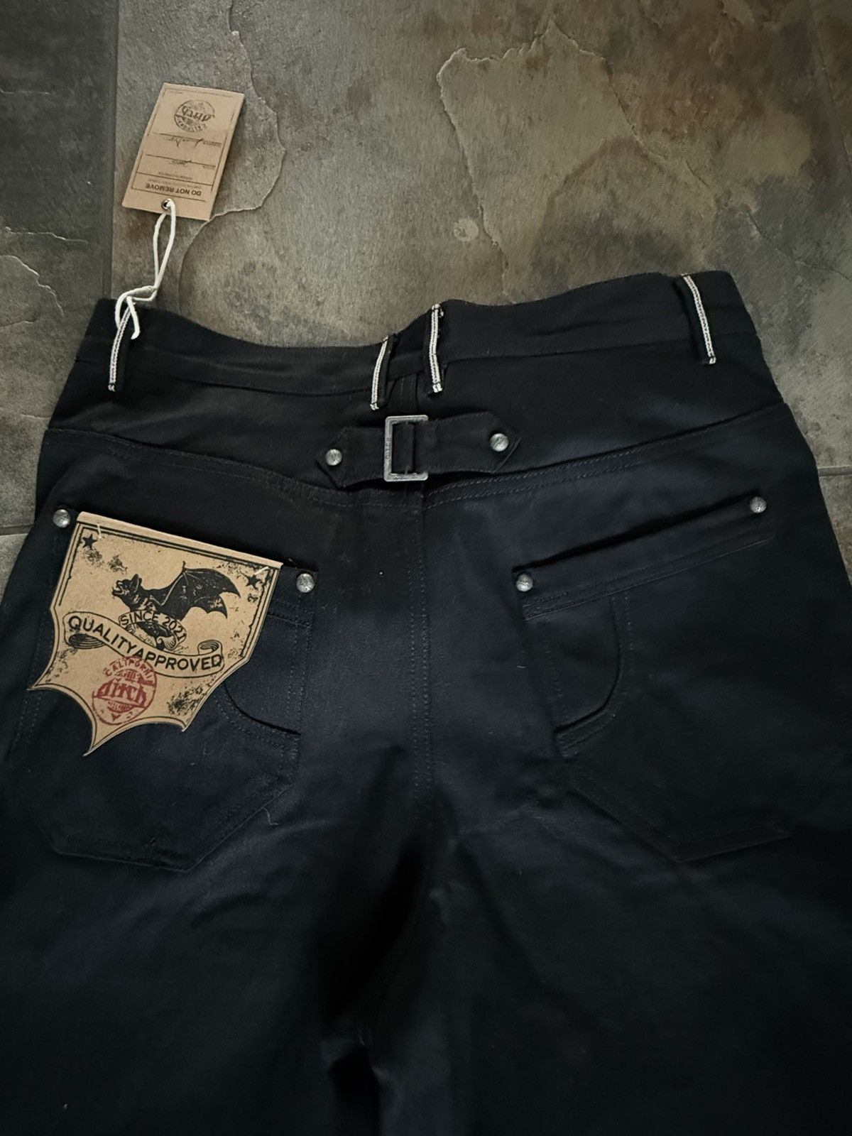 Other Ditch Japanese Selvedge Slub Denim (Jet Black) Size US 32 / EU 48 - 4 Thumbnail