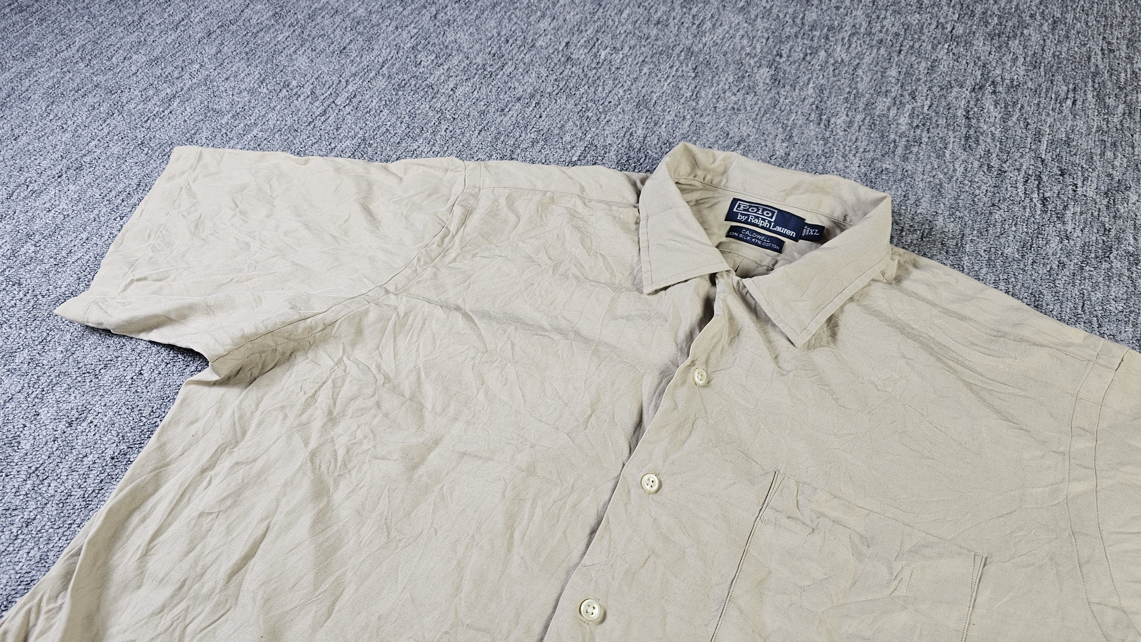 トップス 90s Polo Ralph Lauren Shirt VINTAGE CAMP Vintage Polo Ralph Lauren Men's Large Rayon Button Up Shirt