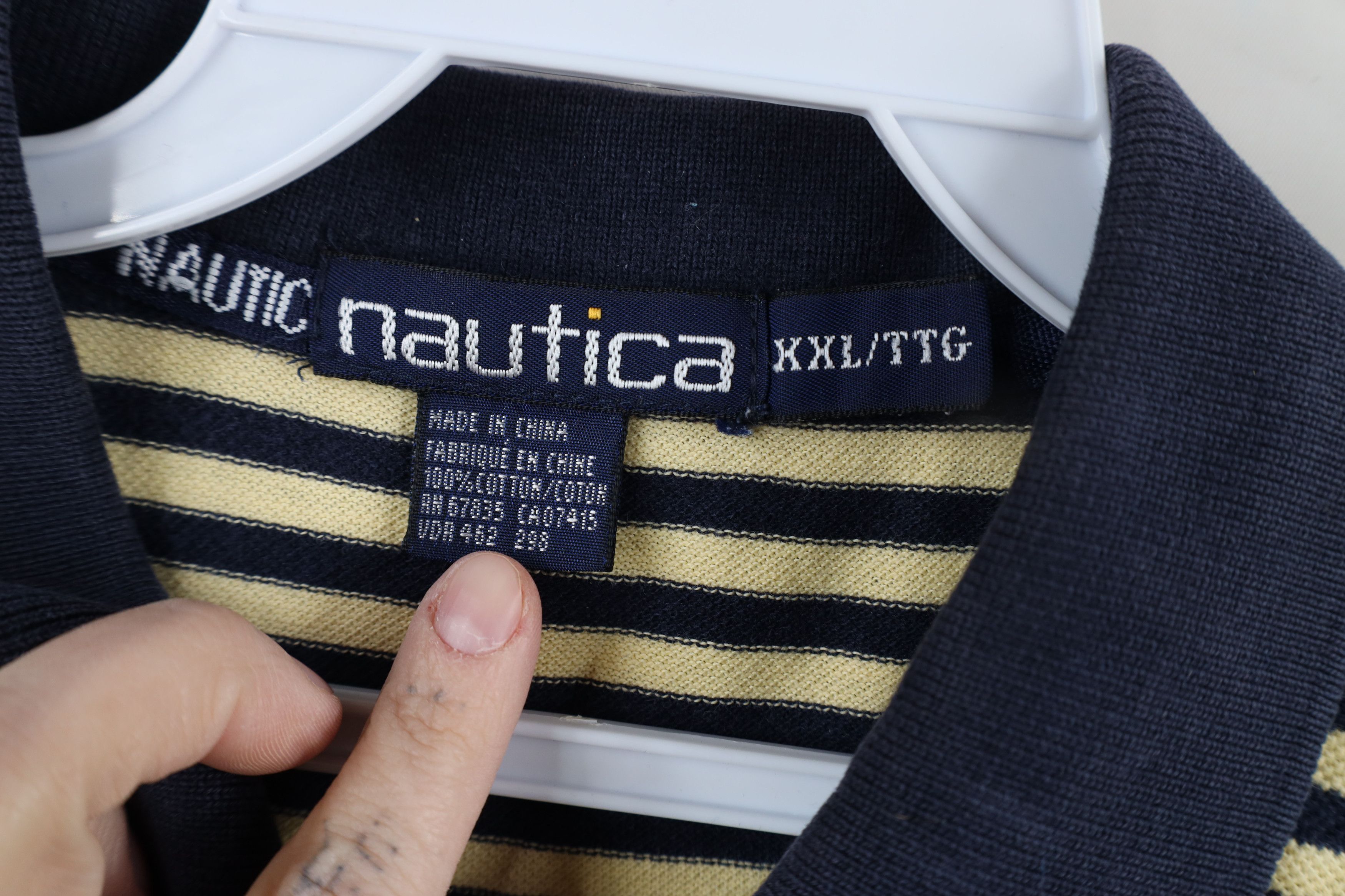 Nautica × Vintage Vintage 90s Nautica Sailboat Thermal Knit Golf Polo Shirt Size US XXL / EU 58 / 5 - 9 Thumbnail