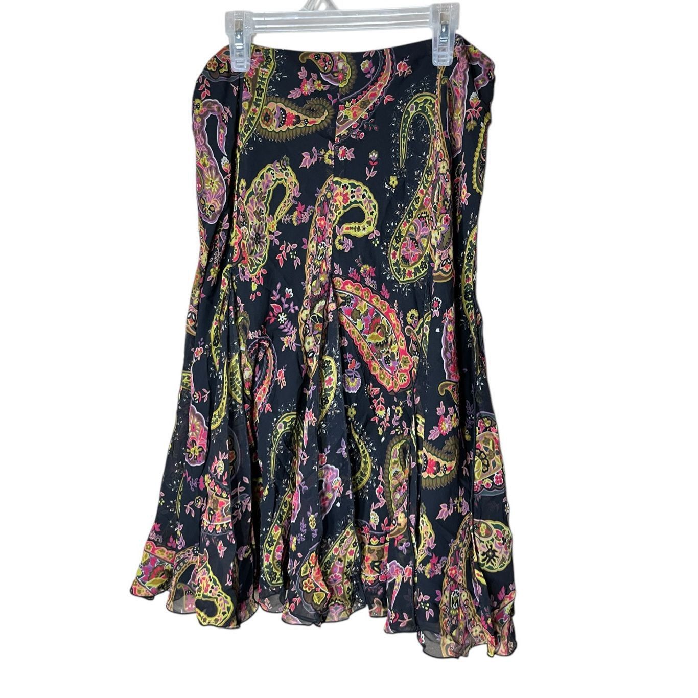 Other Vintage Dana Buchman Silk Paisley Print Skirt Size 10 Size 32" / US 10 / IT 46 - 7 Thumbnail