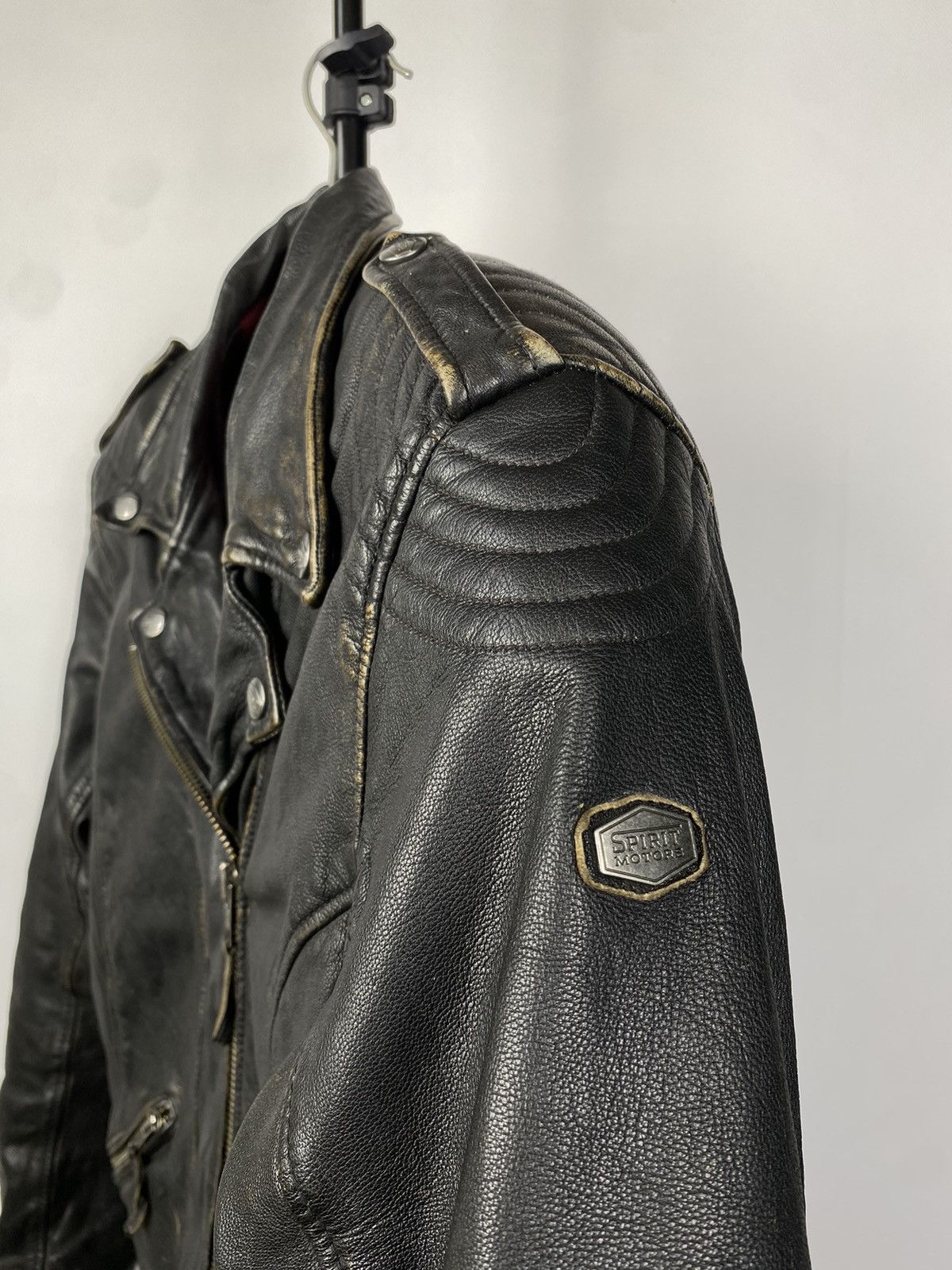 Other 🔥SPIRIT MOTORS RACING TRUE LEATHER JACKET 50-42 Size Size US M / EU 48-50 / 2 - 8 Thumbnail