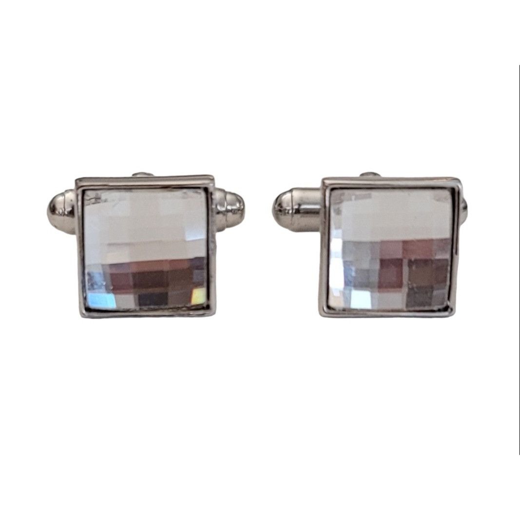 Swarovski Swarovski Swan Logo Silver-Tone Square Faceted Clear Crystal Size ONE SIZE - 3 Thumbnail