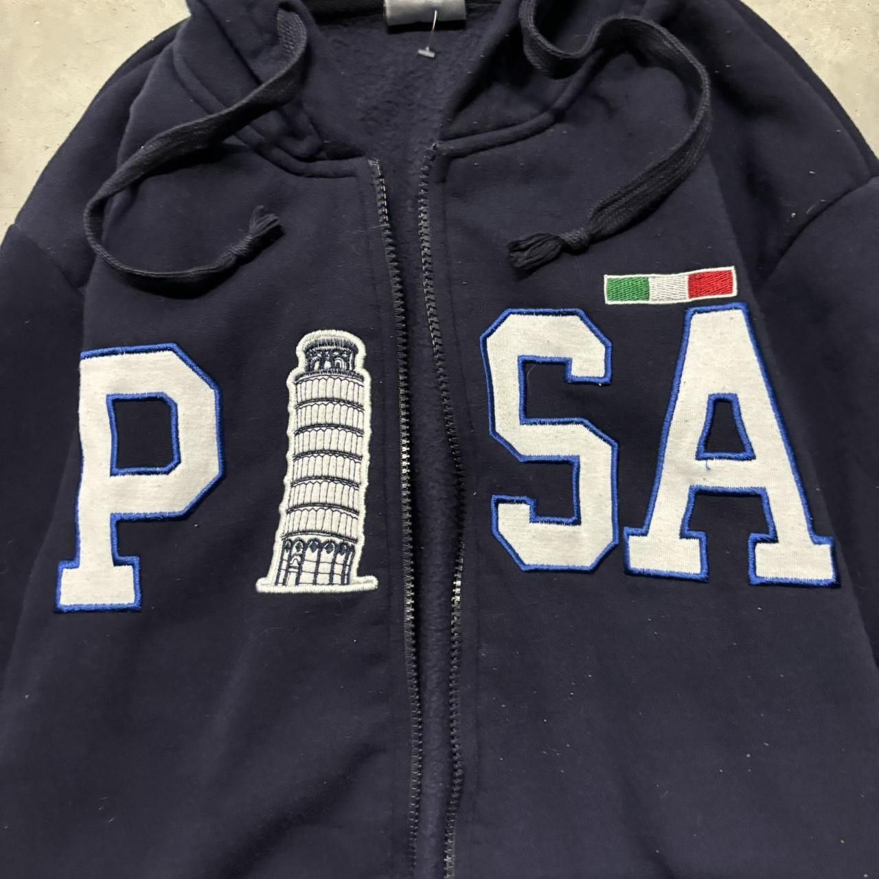 Japanese Brand × Vintage Vintage Y2K/2000s Navy Blue Pisa Italy Streetwear Hoodie! Size US M / EU 48-50 / 2 - 5 Thumbnail