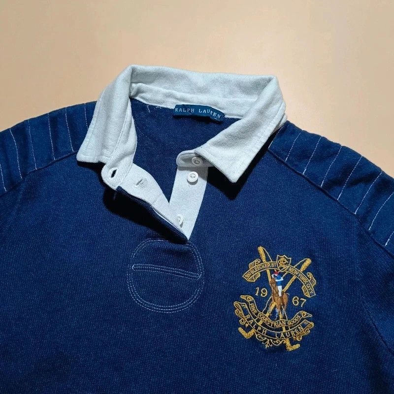 Ralph Lauren Ralph Lauren Blue Cashmere Blend Polo Shirt M Big Logo Size US M / EU 48-50 / 2 - 7 Thumbnail