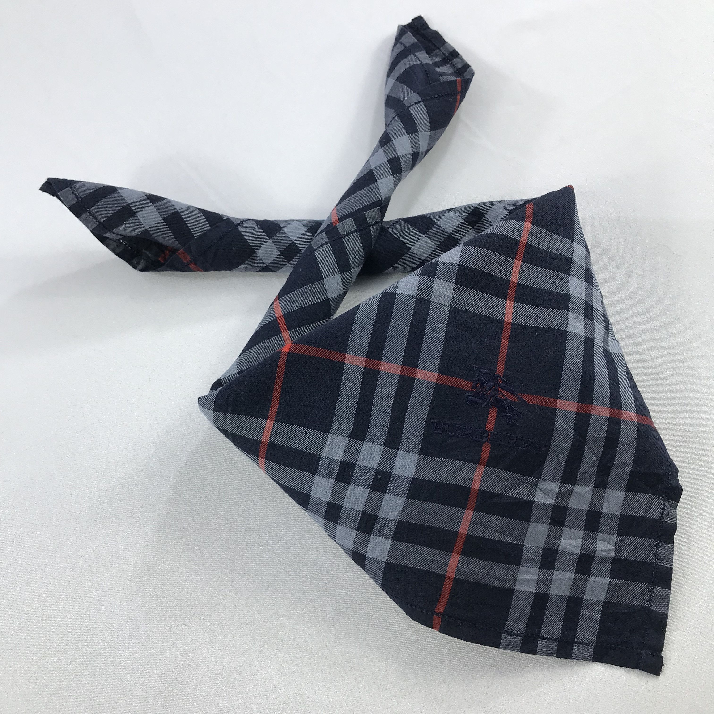 Burberry × Vintage Burberry Bandana / Handkerchief / Neckerchief - S2711 Size ONE SIZE - 4 Thumbnail