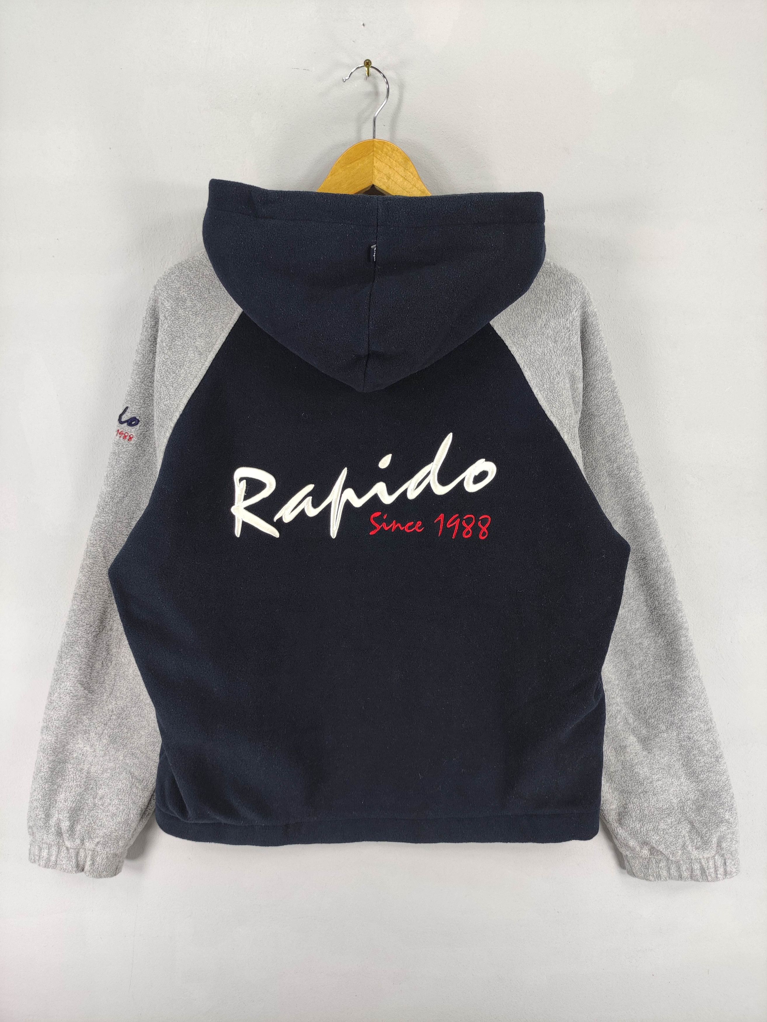 Japanese Brand Vintage Rapido Fleece Hoodie Jacket Zipper Size US L / EU 52-54 / 3 - 13 Thumbnail