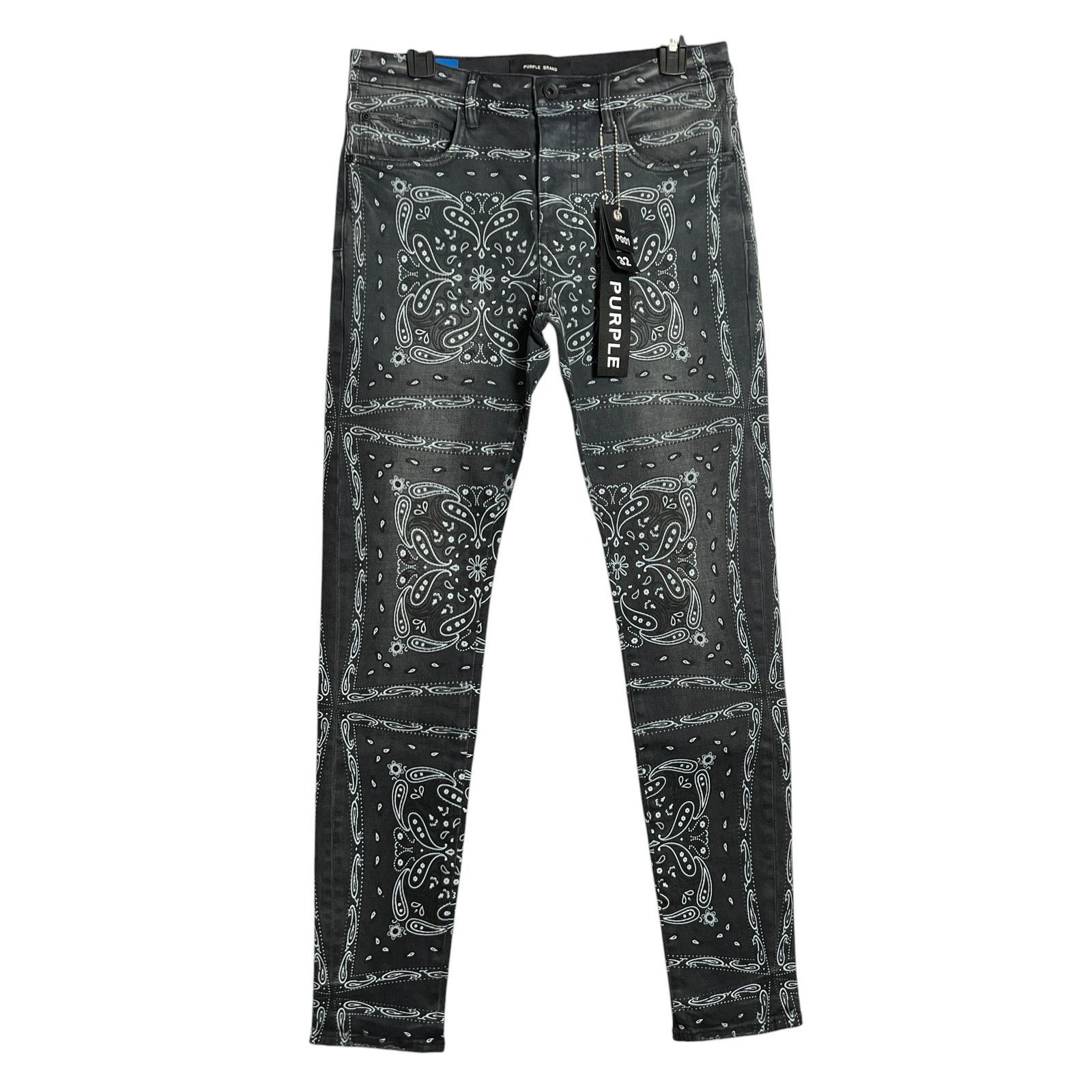 Purple × Purple Brand 32 Purple Jeans Tar Wax Coated Cargo Black