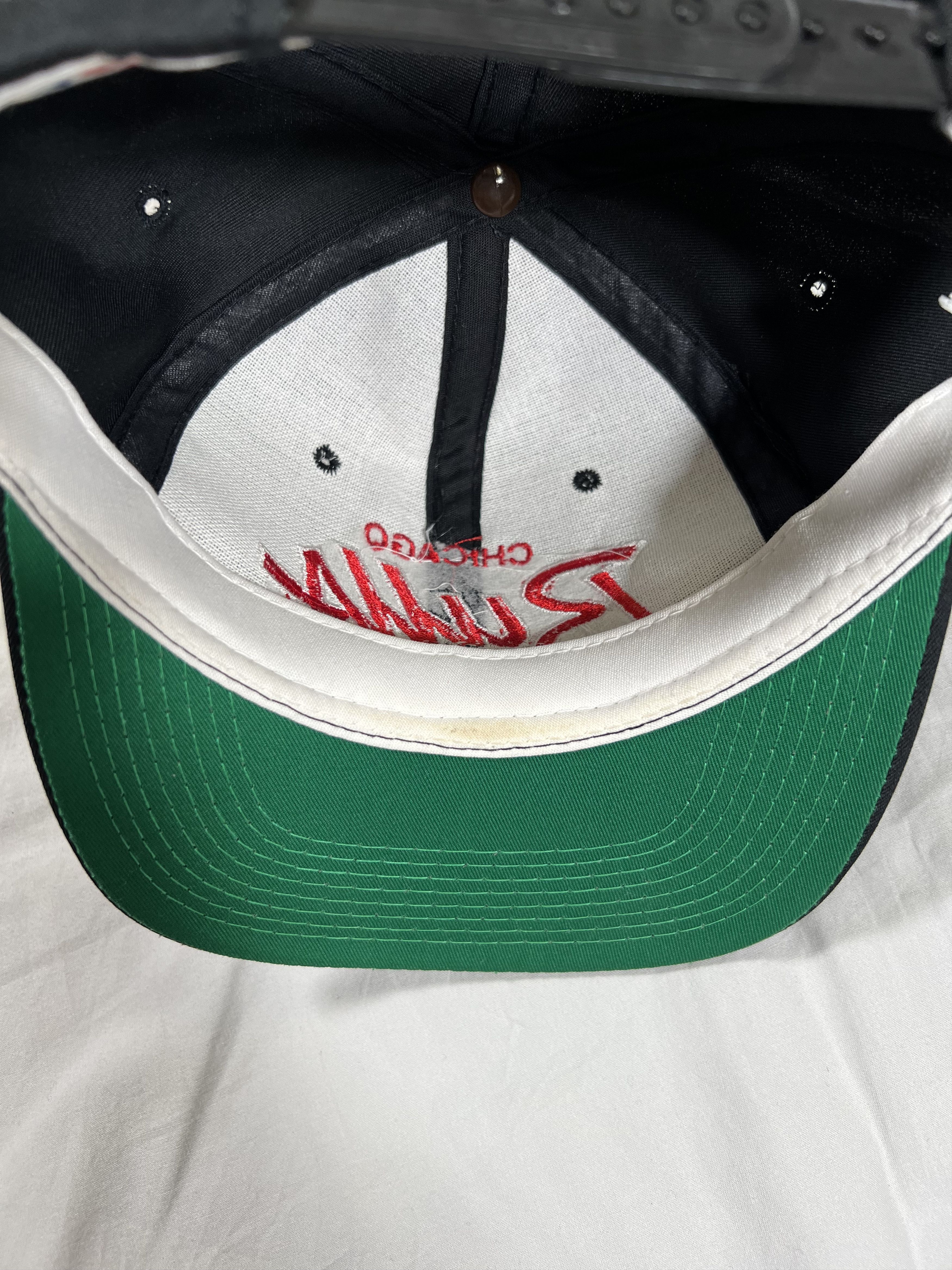 NBA × Sports Specialties × Vintage VTG 90s Sports Specialties Chicago Bulls Script Snapback Hat Size ONE SIZE - 6 Thumbnail