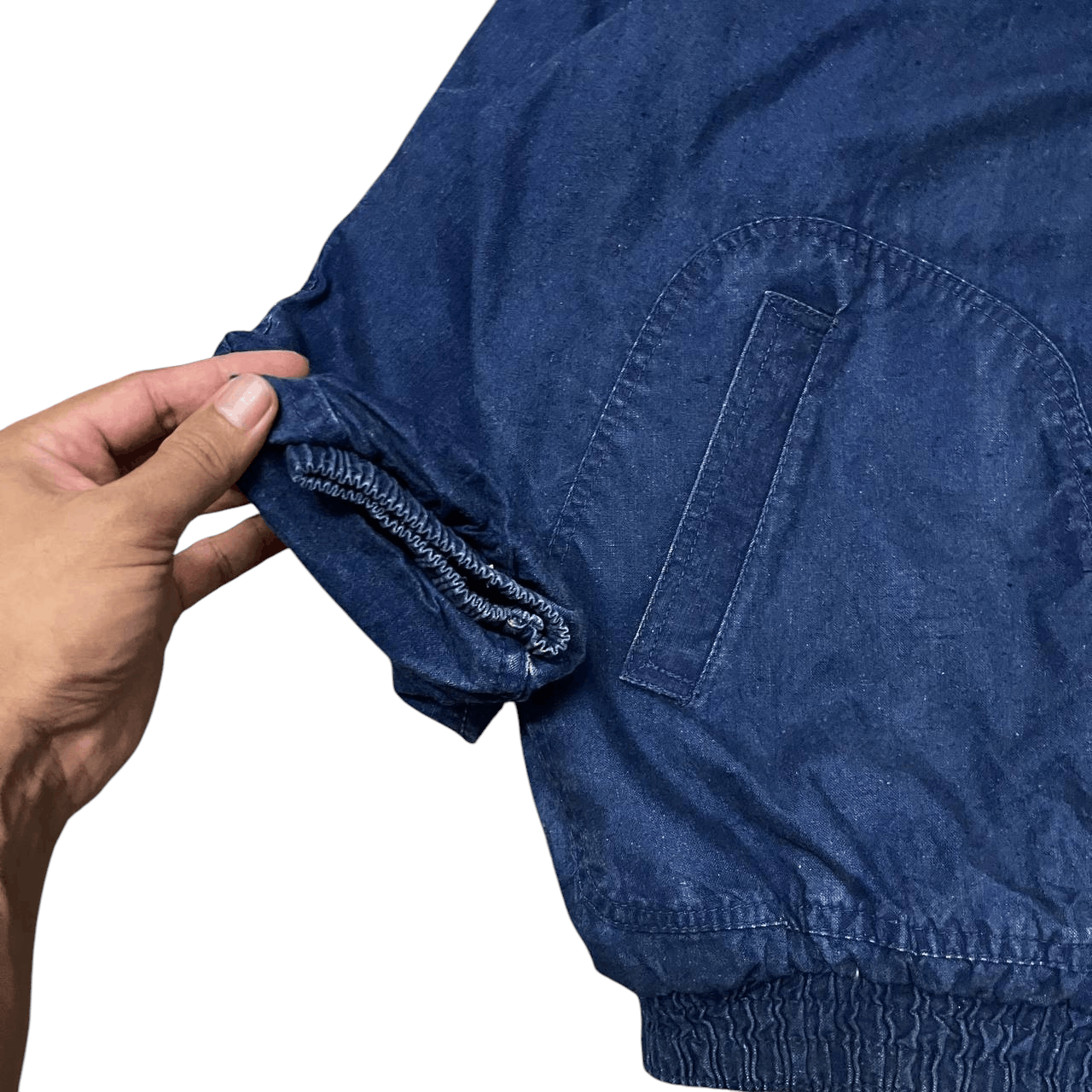 Issey Miyake Vintage Issey Miyake Inspired Indigo Bomber Jacket Size US M / EU 48-50 / 2 - 6 Thumbnail