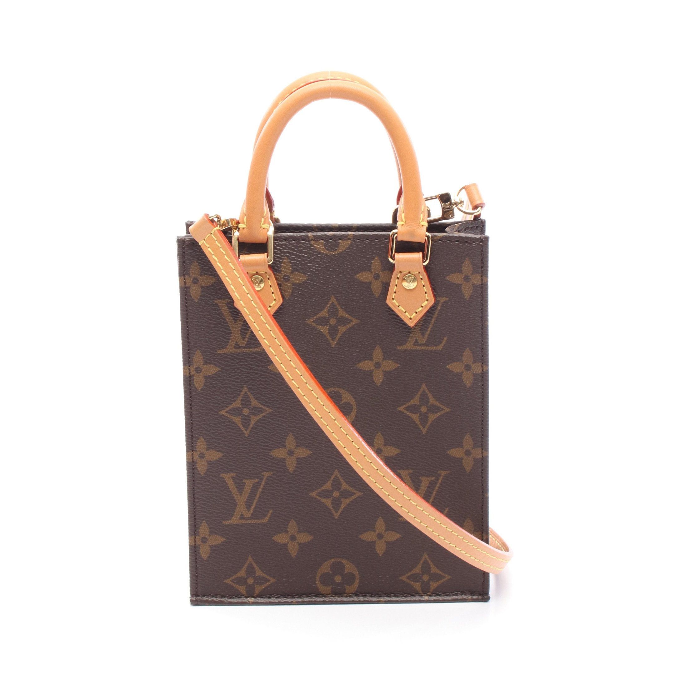 Louis Vuitton Louis Vuitton Petite Sac Plat Monogram Handbag Leather Brown Size ONE SIZE - 1 Thumbnail