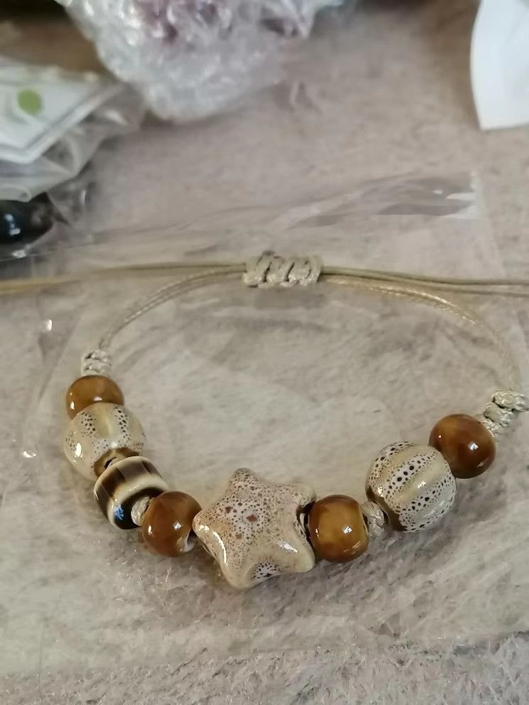Handmade Star Ceramic Bracelet Handmade Jewelry Gift For Her Size ONE SIZE - 3 Thumbnail