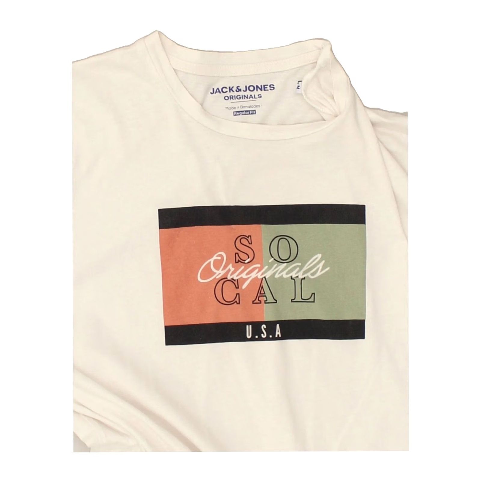 Jack & Jones JACK & JONES Mens T-Shirt Medium White Cotton Graphic Regular Fit AR07 Size US M / EU 48-50 / 2 - 4 Thumbnail