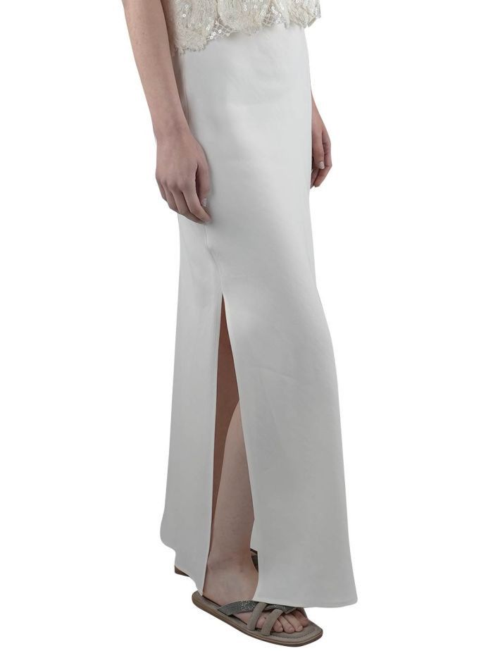 Brunello Cucinelli o1y0725 Maxi Skirt in Light Gray Size 27" / US 4 / IT 40 - 2 Thumbnail
