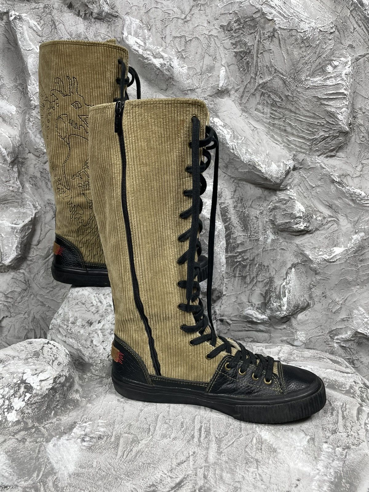 Hysteric Glamour × Japanese Brand 2000s Vintage Grunge Y2K High Dragon Logo Zip Shoes Size US 8 / IT 38 - 8 Thumbnail