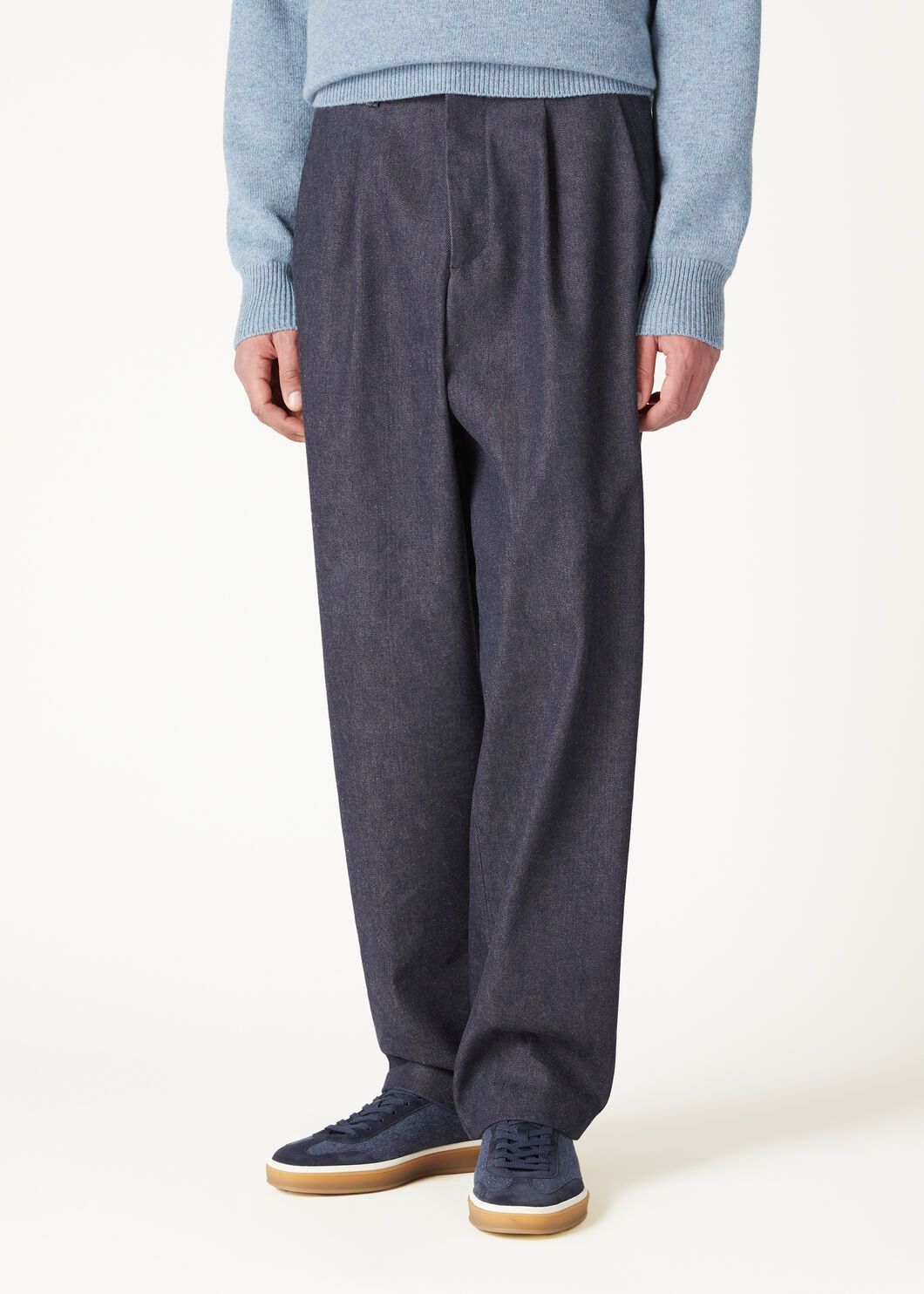 Loro Piana o1w1db10725 FAO4415 Gosen Cash Denim Pant in Dark Blue Size US 34 / EU 50 - 4 Thumbnail