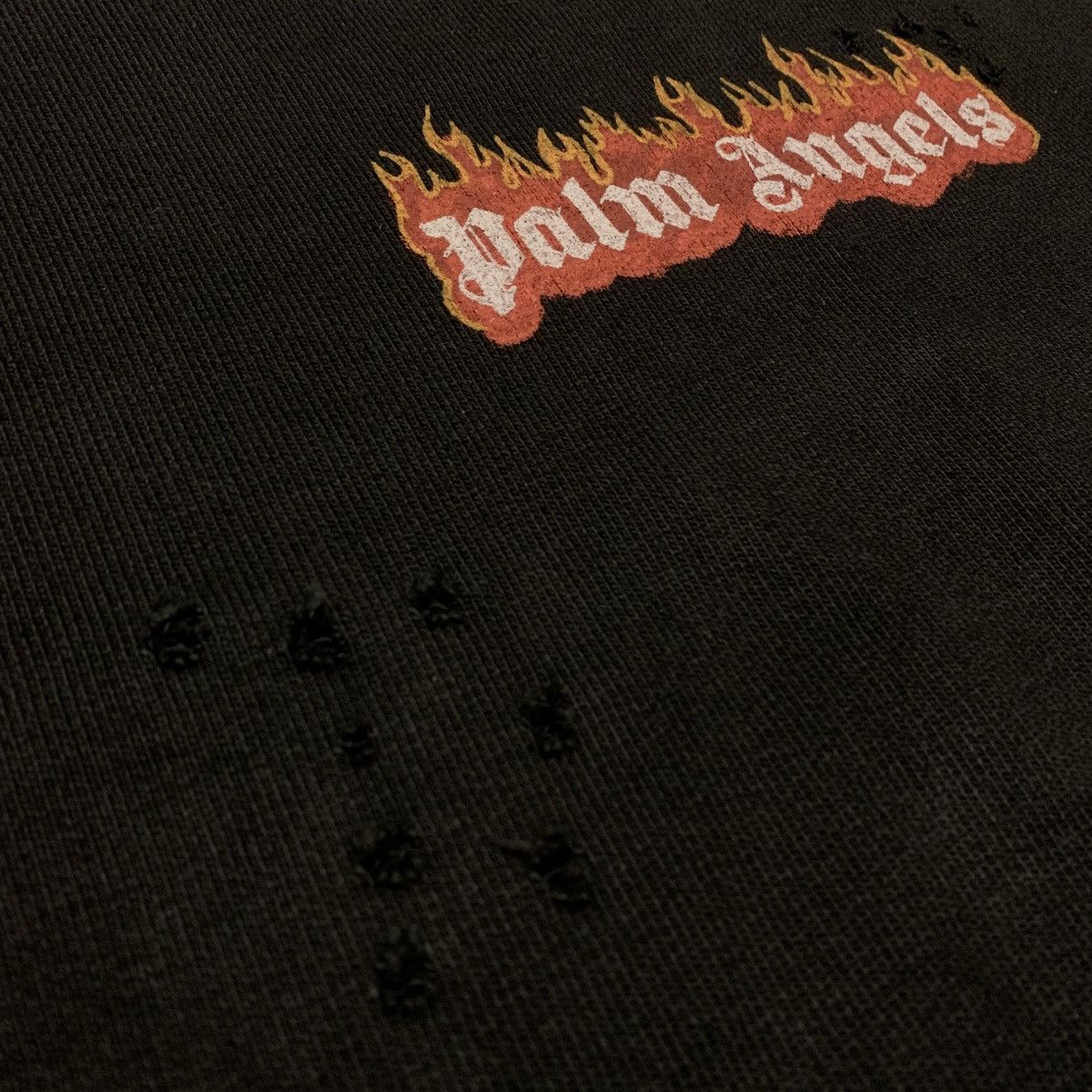 Palm Angels Palm Angels Medium Flame Logo Distressed Black Sweatshirt Size US M / EU 48-50 / 2 - 5 Thumbnail