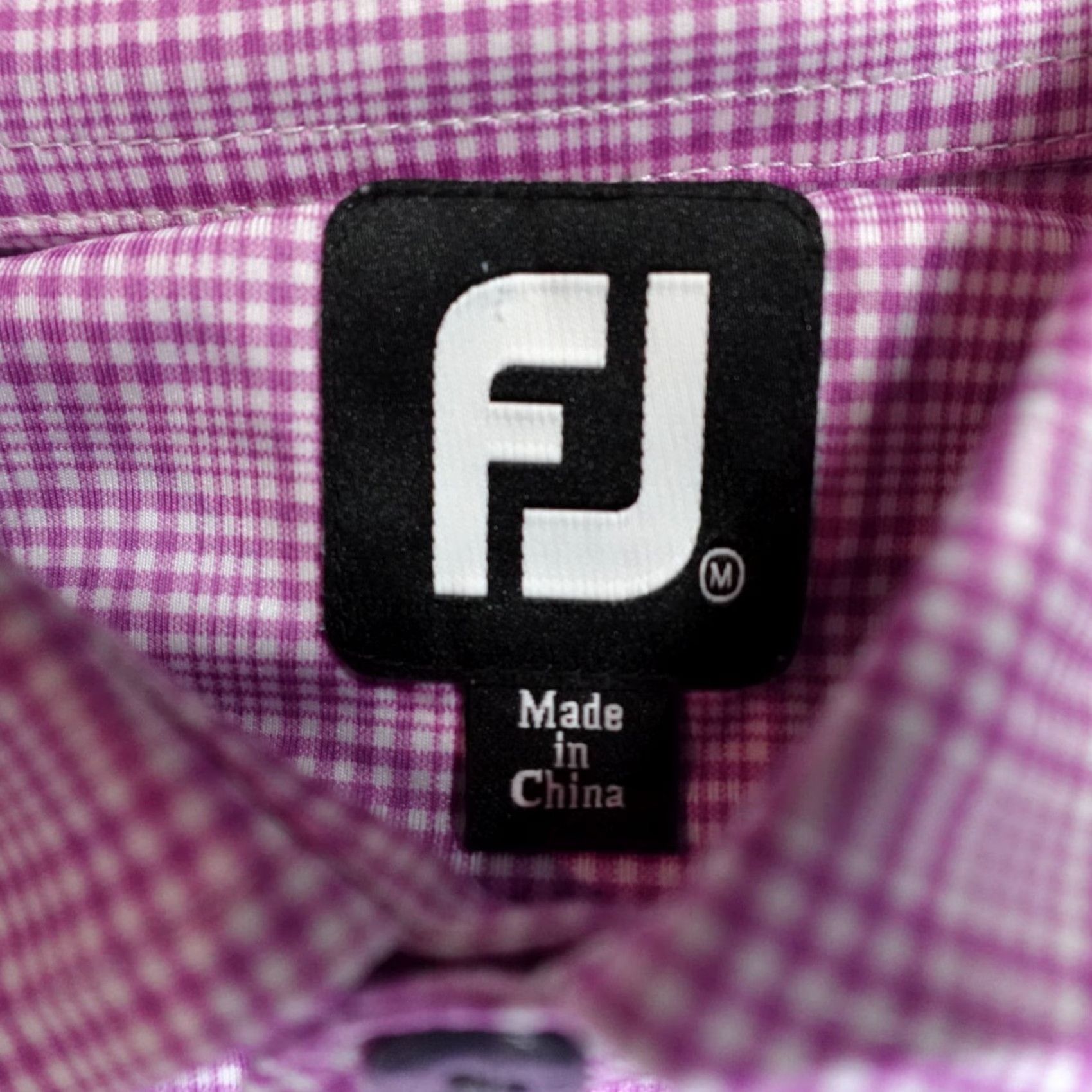 Footjoy FootJoy Mens Polo Shirt Short Sleeve Pink Plaid Regular M Embroidered Golf Size US M / EU 48-50 / 2 - 4 Thumbnail