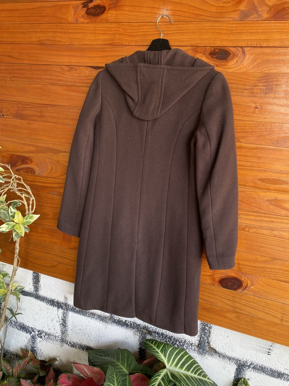 Japanese Brand Vintage INÉD Brown Hooded Wool Coat| Women’s Size 2 Size M / US 6-8 / IT 42-44 - 11 Thumbnail