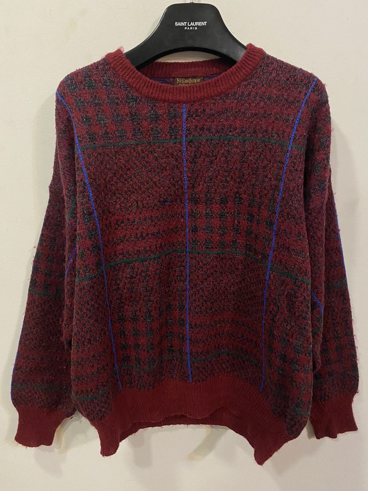 90’s Wool YSL Sweater Burgundy