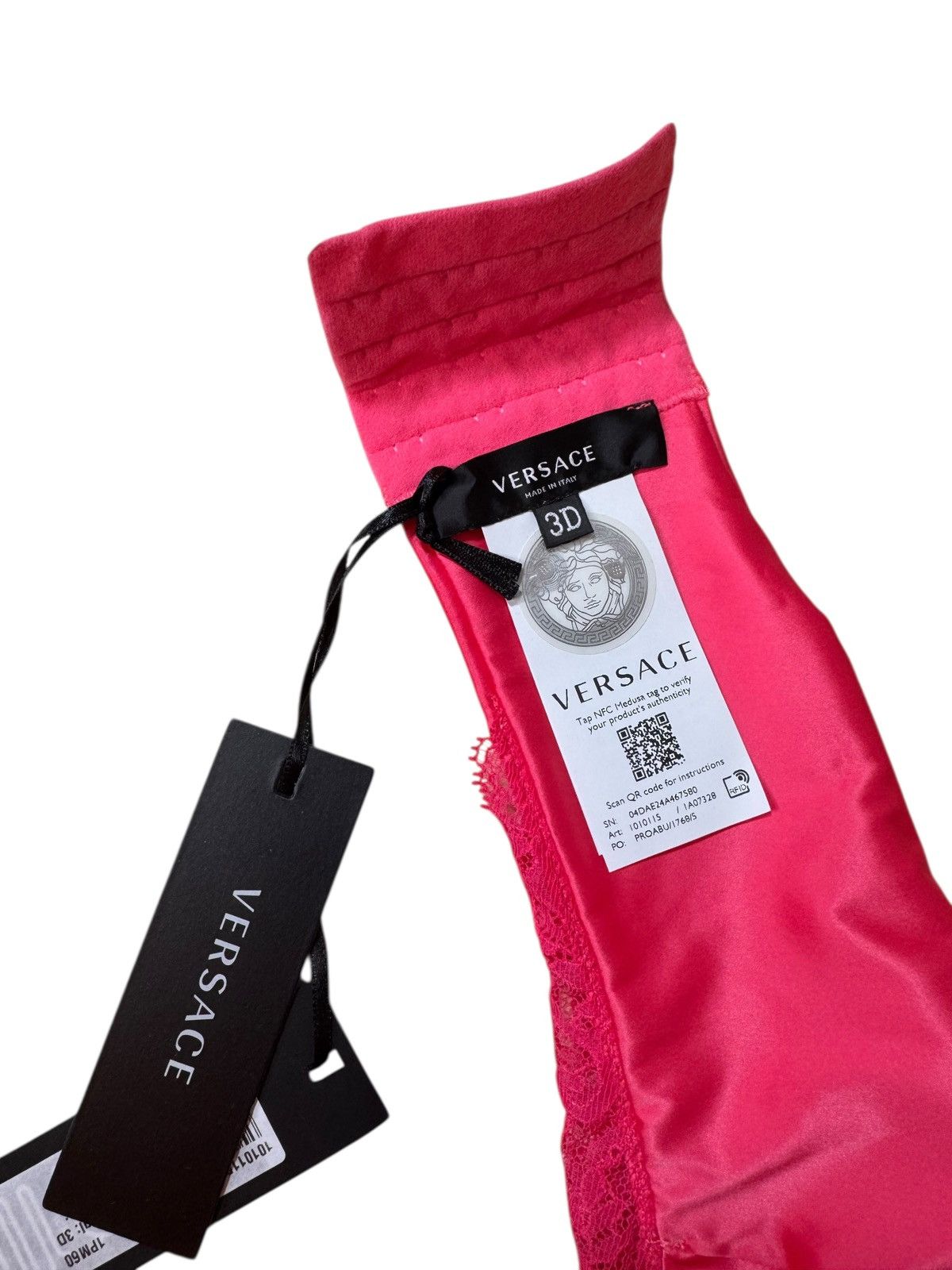 Versace Versace Pink Satin & Lace Bra Made in Italy Size M / US 6-8 / IT 42-44 - 7 Thumbnail