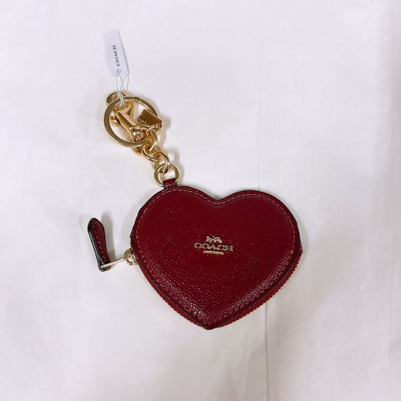 Coach Coach CP368 Heart Bag Charm IN Gold/Dark Ruby Size ONE SIZE - 4 Thumbnail