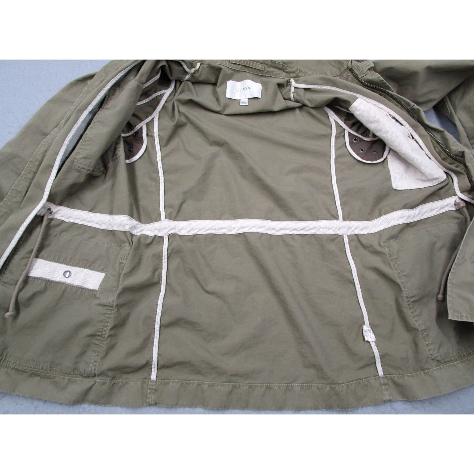 J.Crew VINTAGE J.CREW Women's Jacket XS Green Military Utility Full Zip Hood Bohemian City Outdoor Size XS / US 0-2 / IT 36-38 - 5 Thumbnail