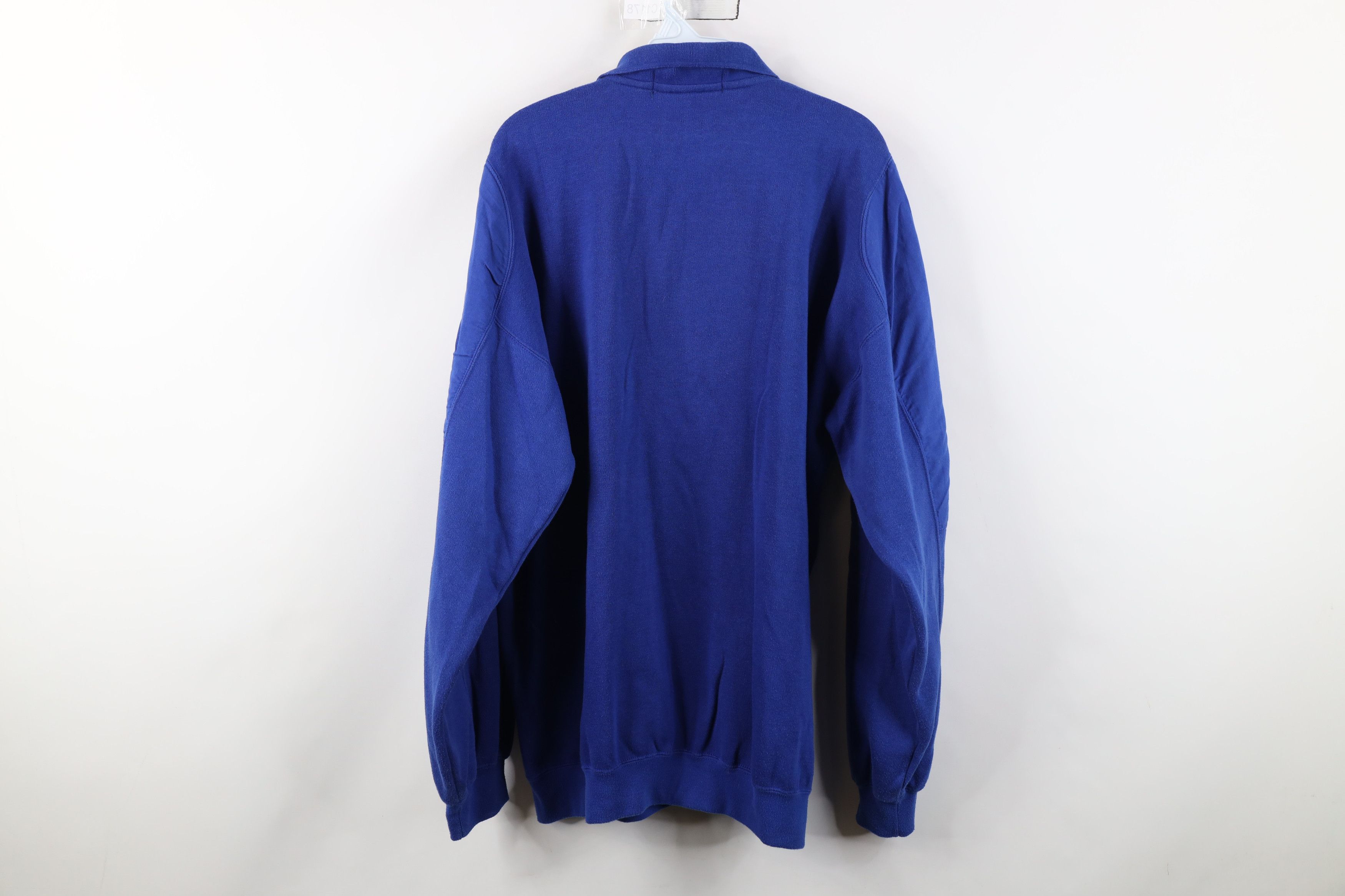 Vintage Vintage 90s Streetwear Heavyweight Collared Sweatshirt Blue Size US XXL / EU 58 / 5 - 12 Thumbnail