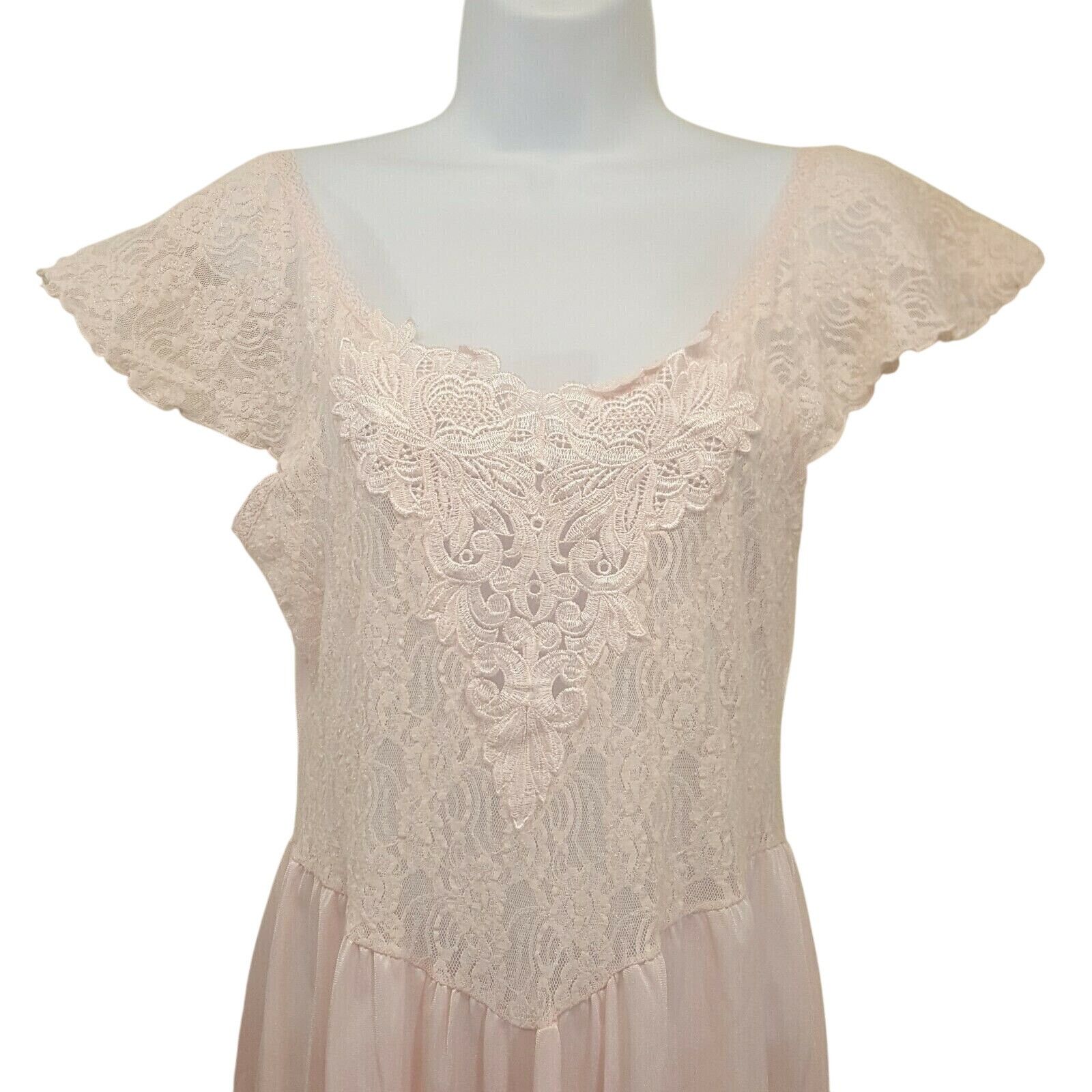 Other Cliche S Nightgown Lingerie USA Vintage Lace Sheer V Neck Ca Size ONE SIZE - 2 Thumbnail