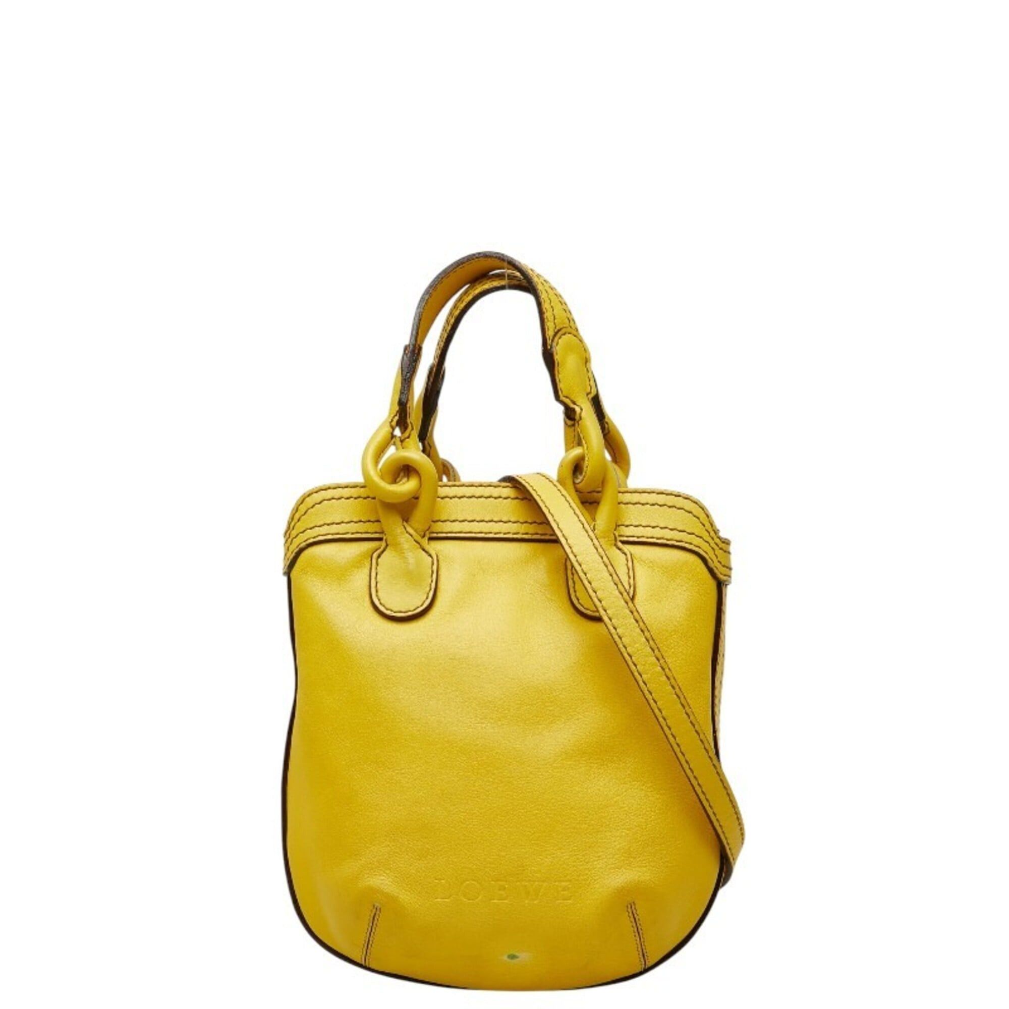 Loewe Loewe Anagram Fiesta Handbag Shoulder Bag 2-Way Yellow Leather Women's LOEWE Size ONE SIZE - 1 Thumbnail
