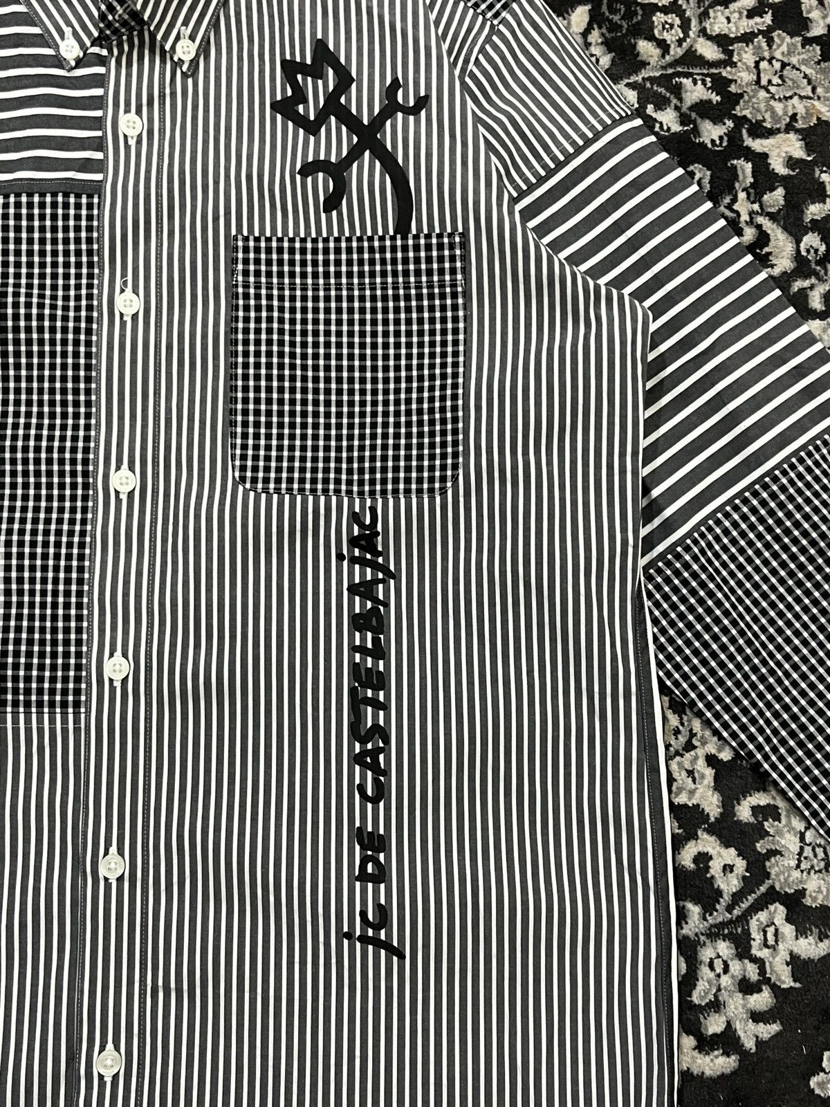 Jean Charles De Castelbajac × Vintage Vintage Castelbajac Button Up Shirt Patchwork Size US M / EU 48-50 / 2 - 4 Thumbnail