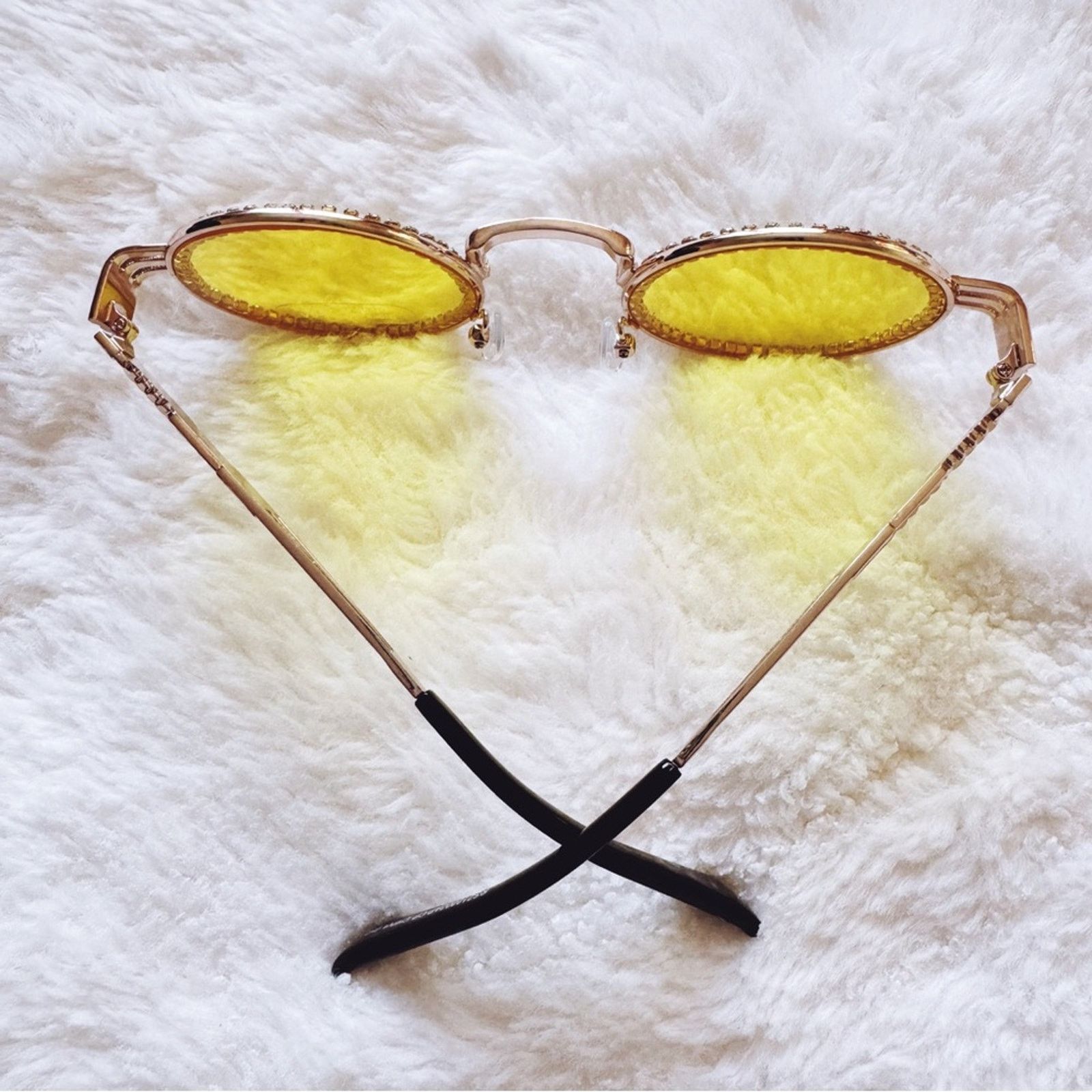 Other Kate Clear Yellow Round Sunglasses Size ONE SIZE - 11 Thumbnail
