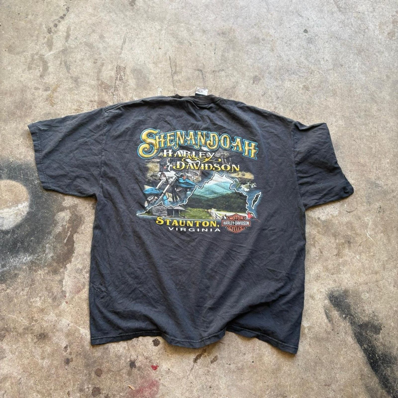 Harley Davidson Vintage 1990 harley davidson blue flame graphicHanes beefy T Size US XL / EU 56 / 4 - 3 Thumbnail