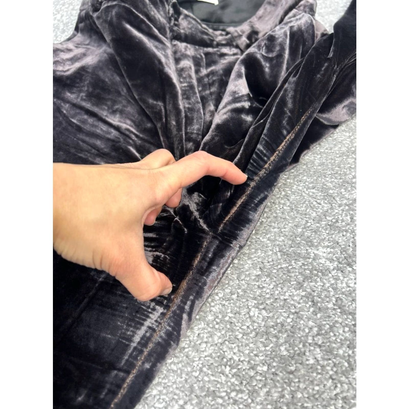 Zara ZARA Velvet Pants Women's XS Black High Rise Wide-Leg Flat Front Casual Wool Blend? (Wait) Size 26" / US 2 / IT 38 - 5 Thumbnail