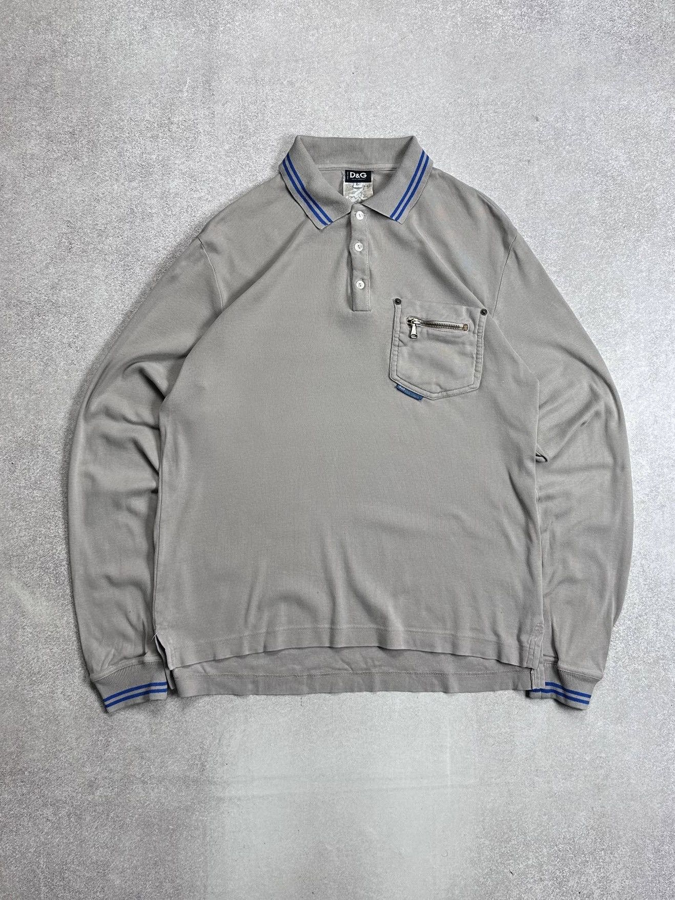 Dolce & Gabbana Vintage Dolce & Gabbana Grey Rugby Longsleeve Shirt L Size US L / EU 52-54 / 3 - 1 Thumbnail