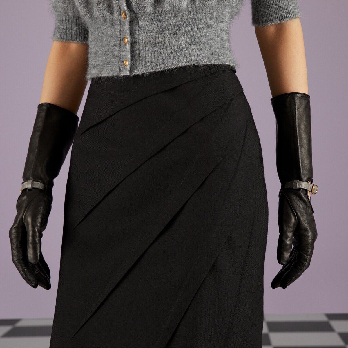 Gucci o1s1wg111025 Wool Midi Skirt With Draping in Black Size 28" / US 6 / IT 42 - 3 Thumbnail