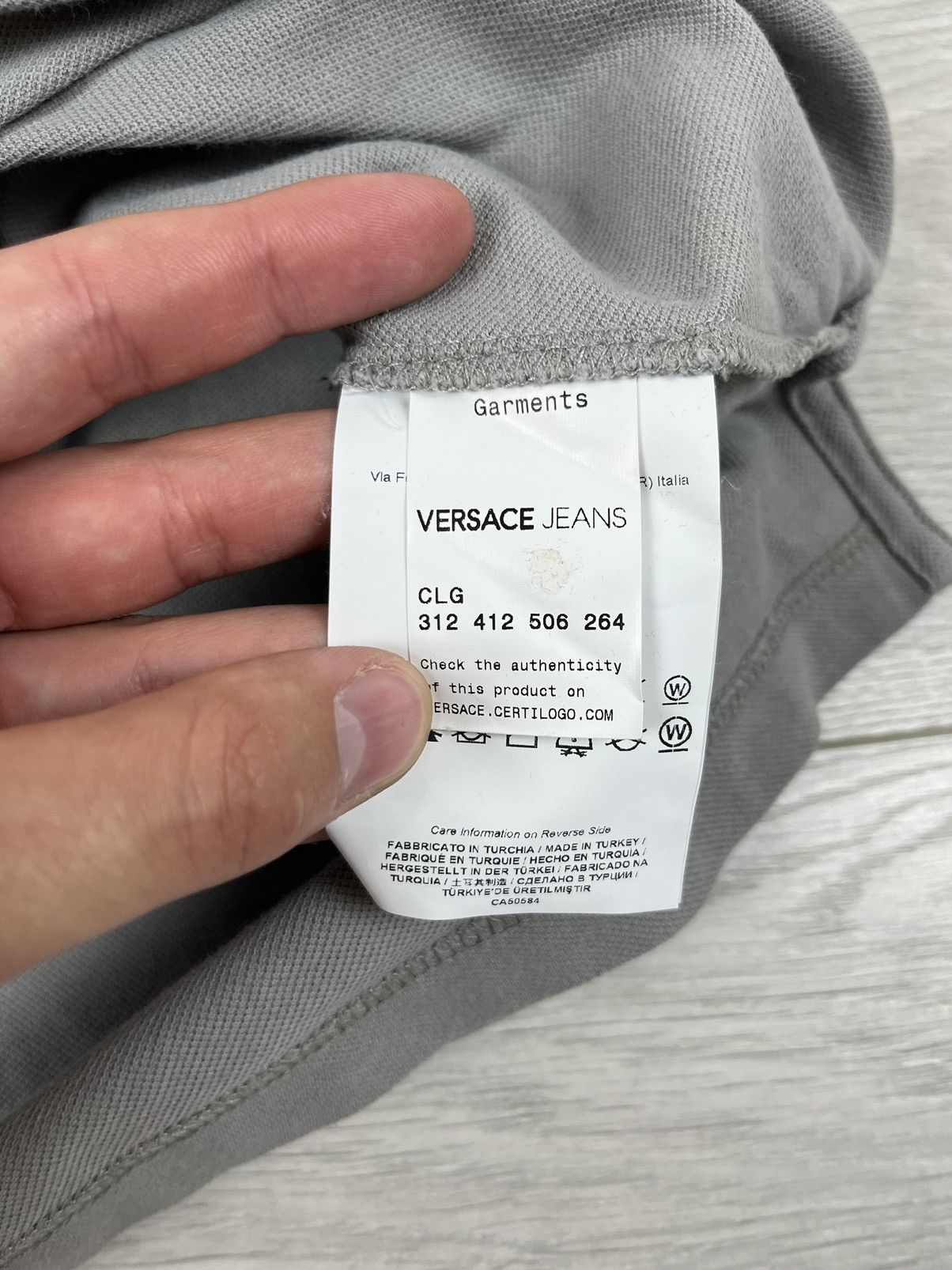 Versace Versace Jeans Grey Cotton Button Logo Polo Shirt Size US XL / EU 56 / 4 - 8 Thumbnail
