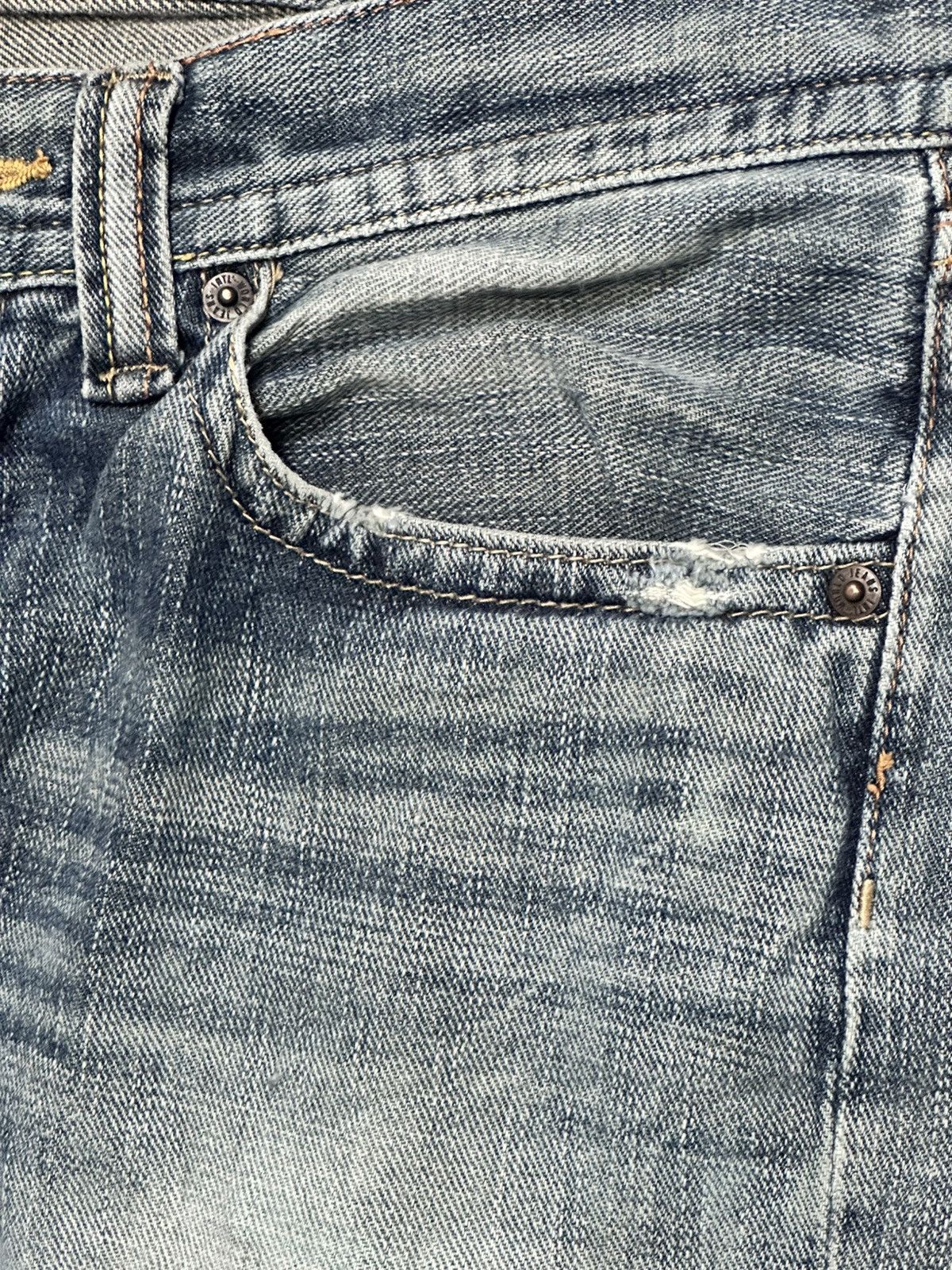 Japanese Brand GILHEART Distressed Japan Denim Straight Jeans With Faded Size US 33 - 6 Thumbnail