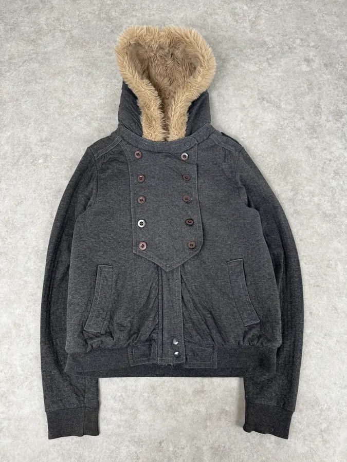 Marc Jacobs Marc Jacobs Grey Napoleon Fur Buttoned Hooded Sweater Size US S / EU 44-46 / 1 - 1 Thumbnail