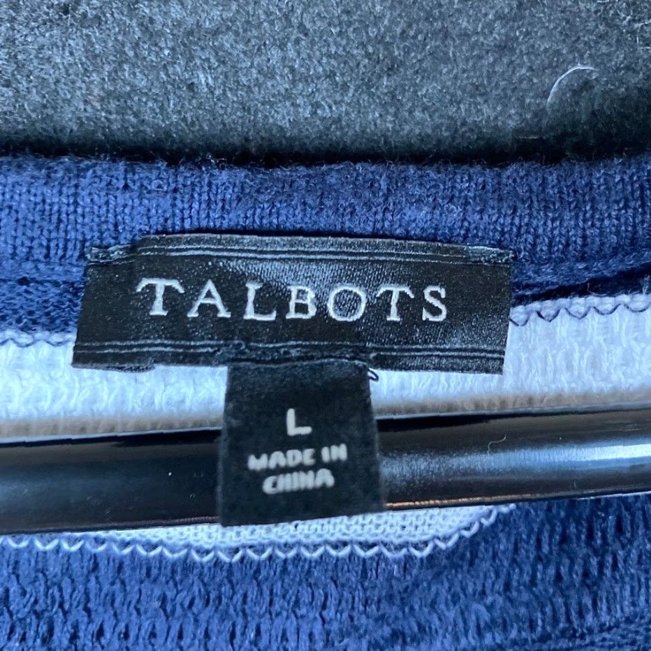 Talbots Talbots Womens Dress Navy Blue V Neck Striped Tunic Casual Pocket Stretch Large Size L / US 10 / IT 46 - 6 Thumbnail