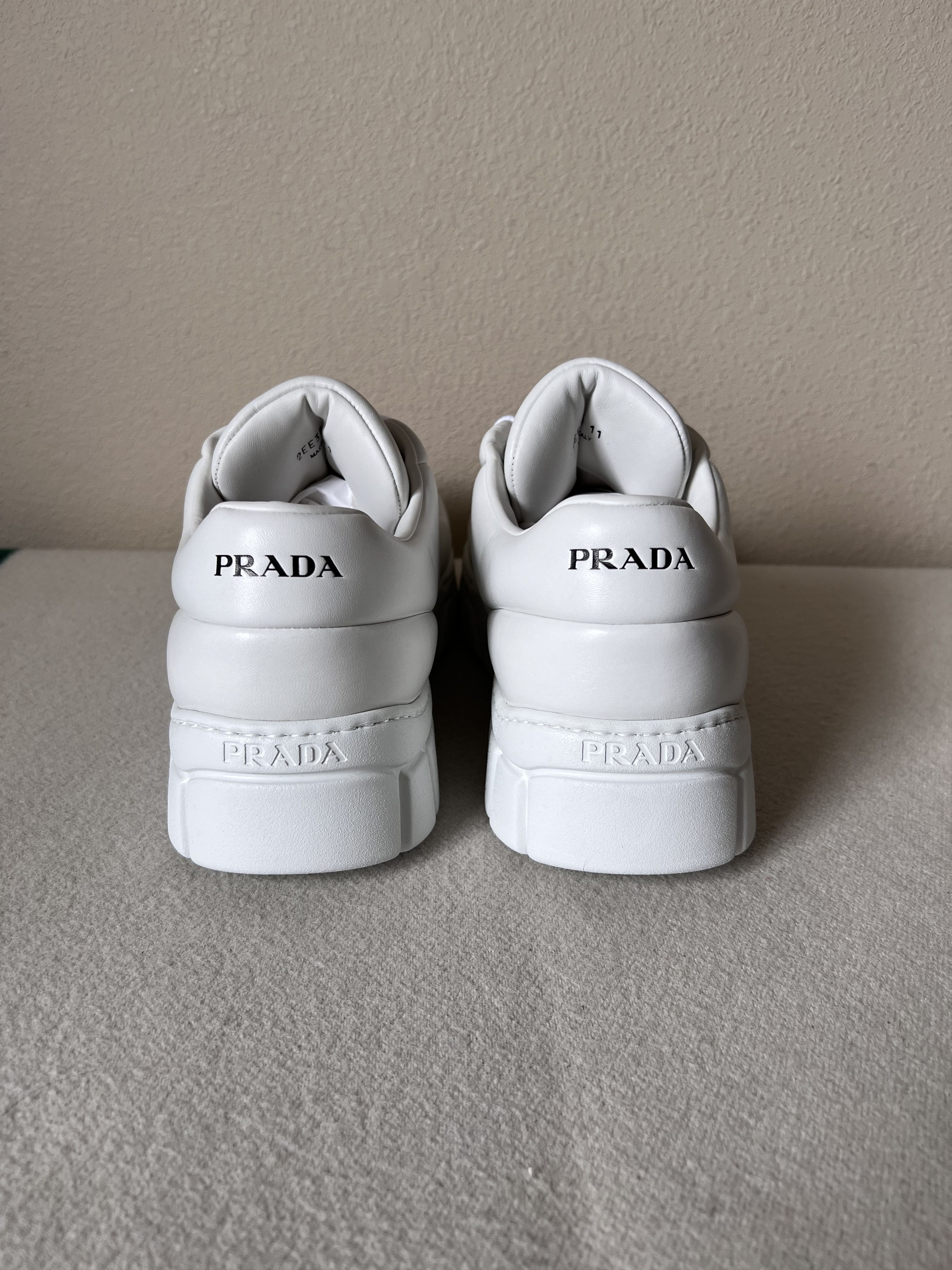 Prada Prada Padded Nappa Leather Sneakers in White Size US 12 / EU 45 - 5 Thumbnail