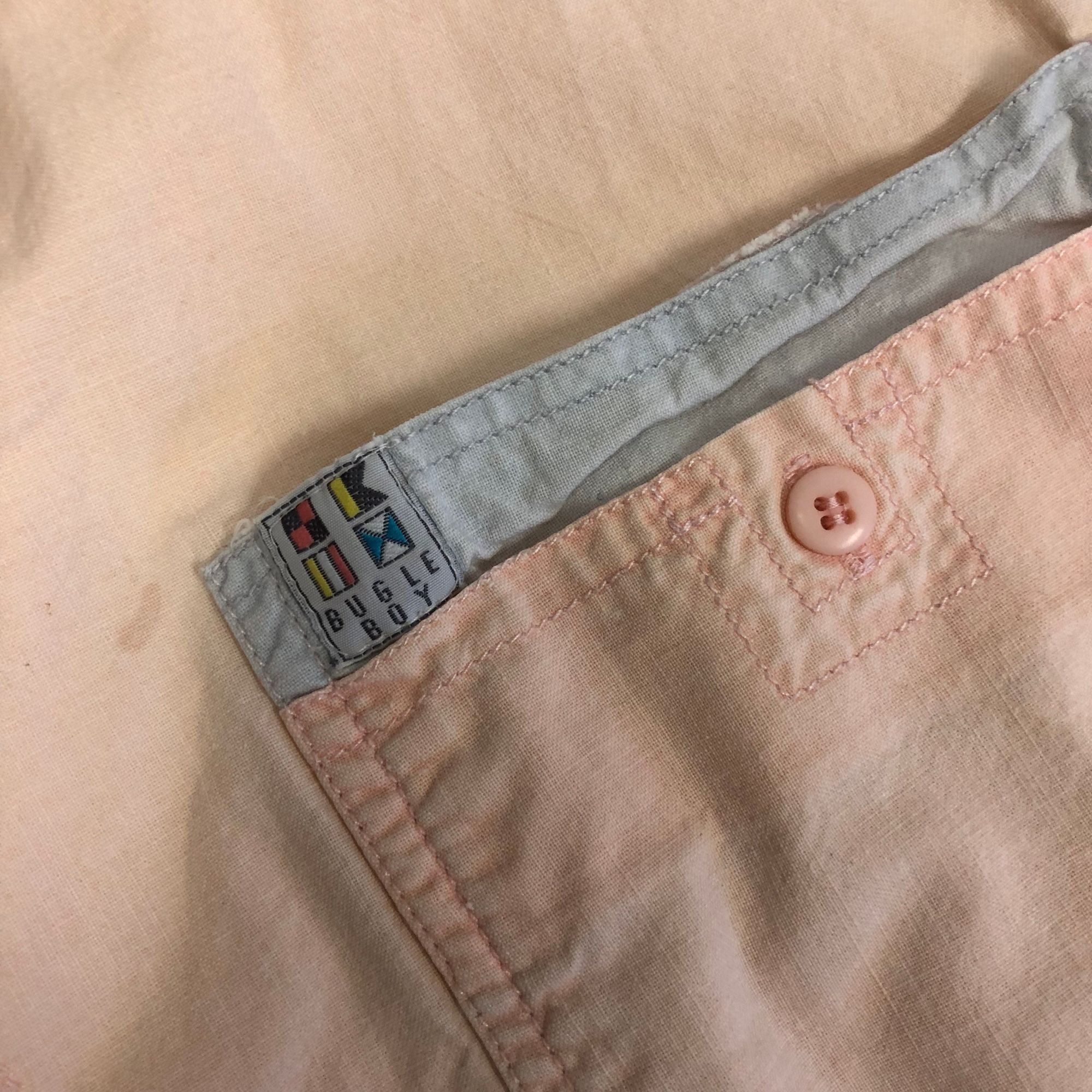Bugle Boy Vtg Bugle Boy 1/2 Button Pullover Pastel PINK Skater Shirt Size US L / EU 52-54 / 3 - 8 Thumbnail