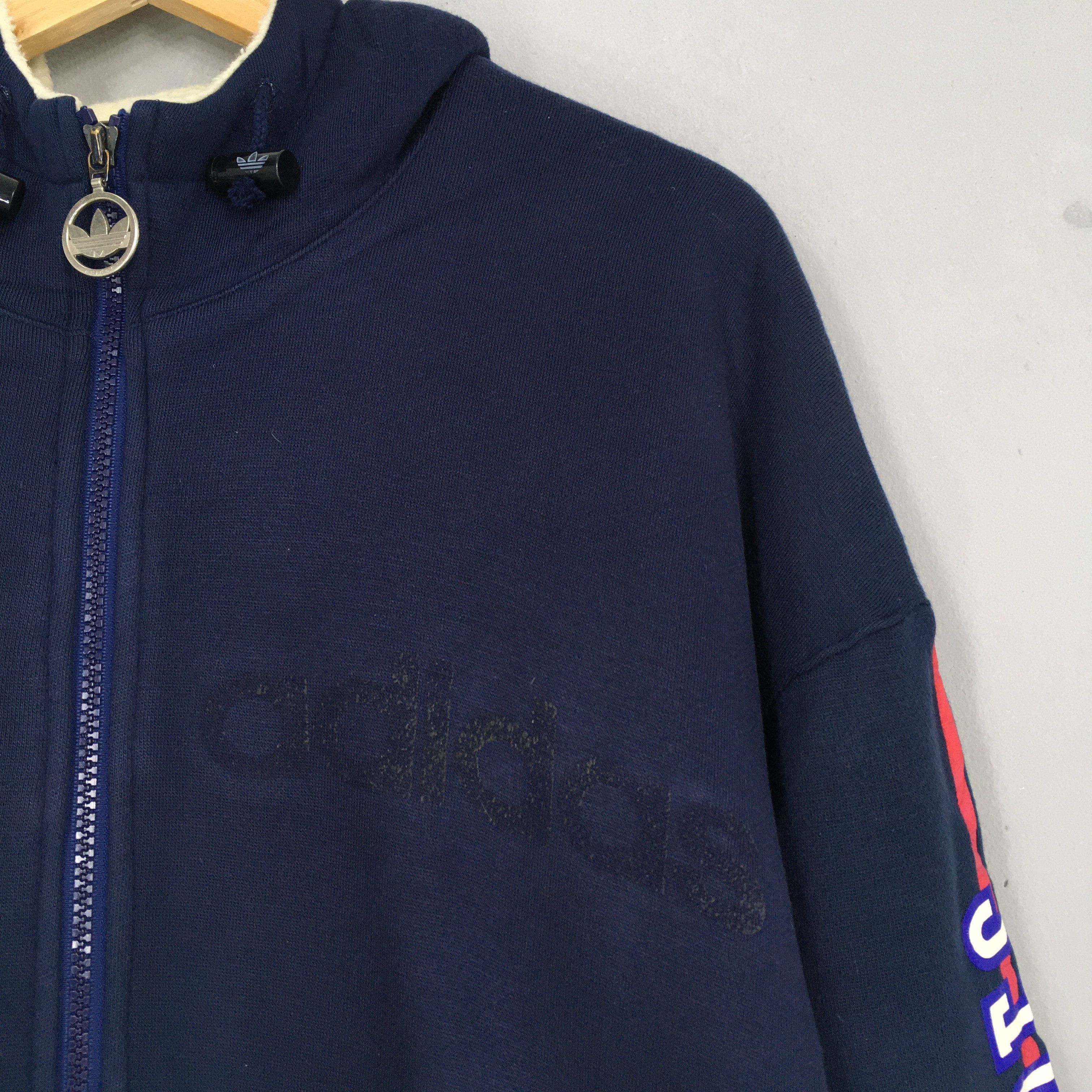 Adidas Vintage 80s Adidas Trefoil Sherpa Hoodie Sweatshirt XLarge Size US XL / EU 56 / 4 - 3 Thumbnail