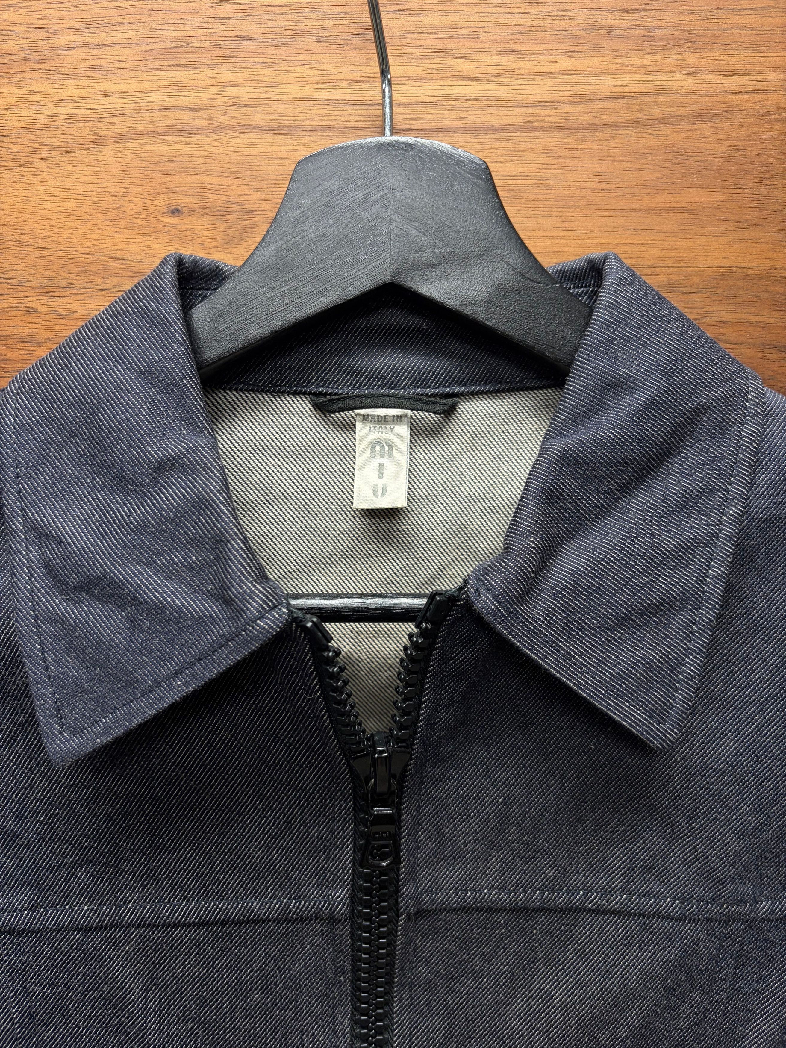 Miu Miu Vintage Miu Miu Denim Trucker Jacket with Zipper Detachable Sleeves Size XS / US 0-2 / IT 36-38 - 3 Thumbnail