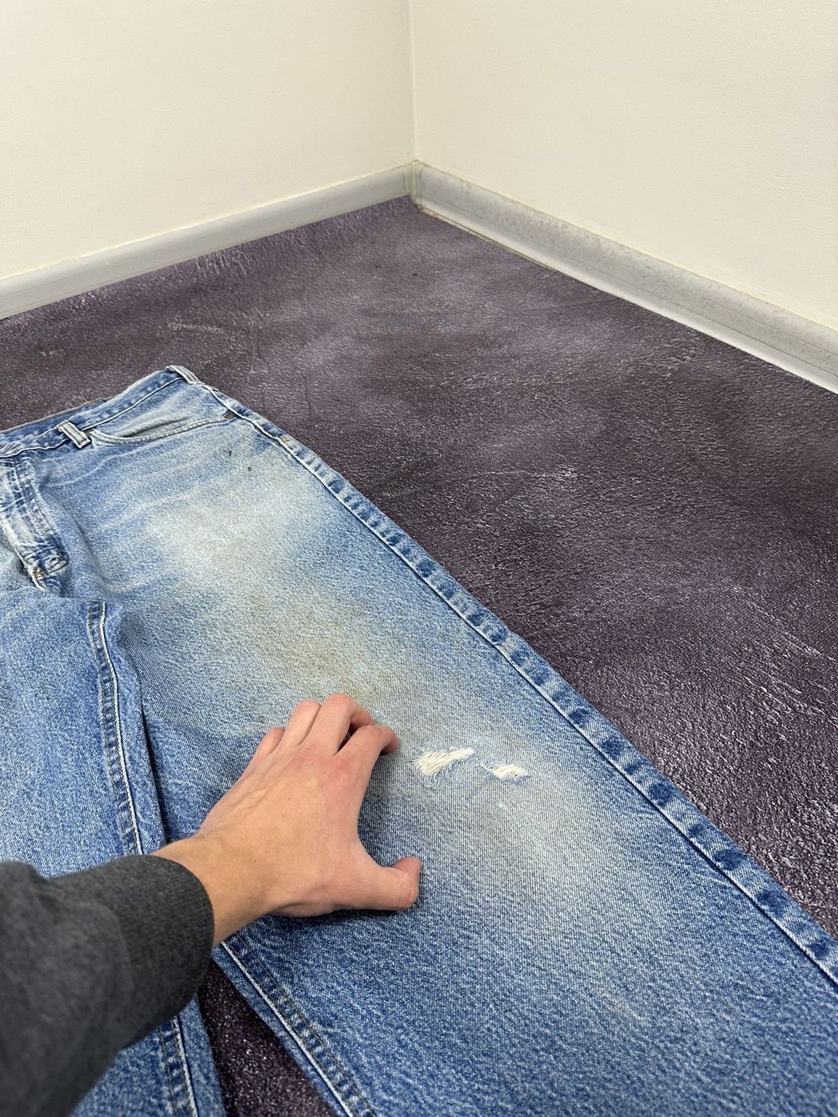Carhartt × Vintage Vintage 90s Carhartt Baggy Work Light Blue Denim Jeans Pants Size US 38 / EU 54 - 8 Thumbnail